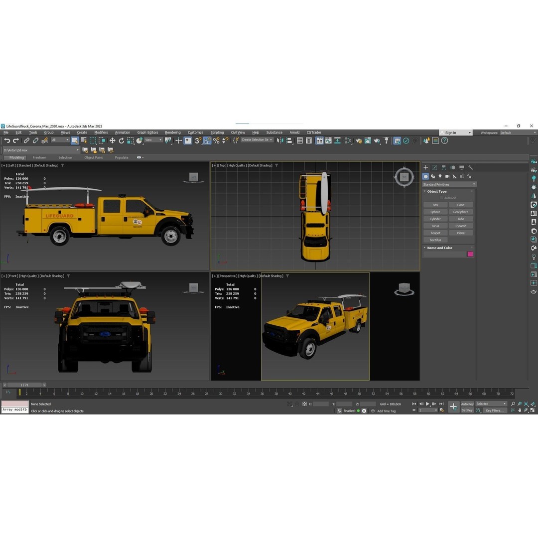 LifeGuard Truck 3D Model – Low Poly Game Asset, FBX, PBR Textures - View 48