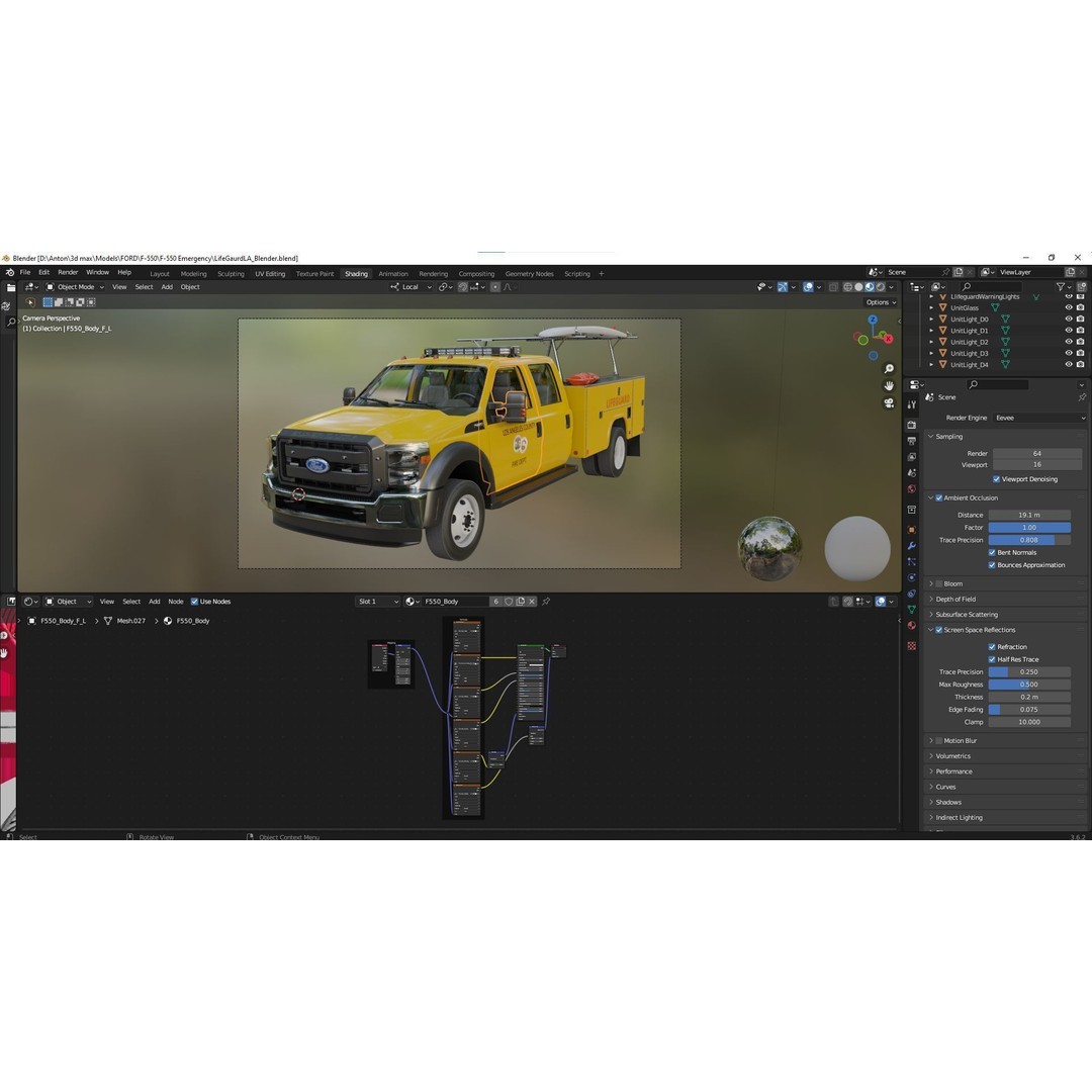 LifeGuard Truck 3D Model – Low Poly Game Asset, FBX, PBR Textures - View 50