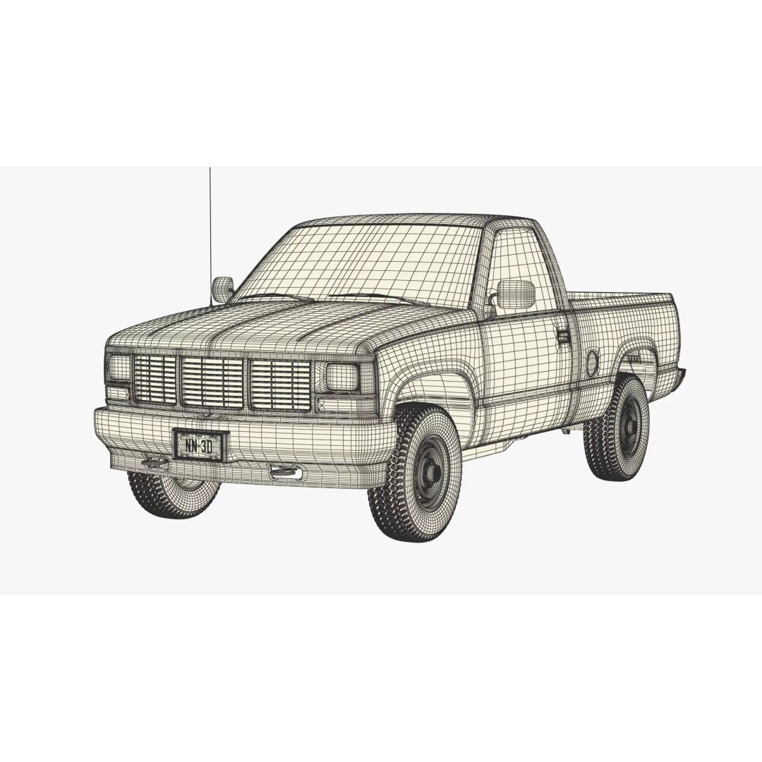 Pickup Truck 3D Model – High Poly 4WD Vehicle, FBX & Blender Formats - View 22