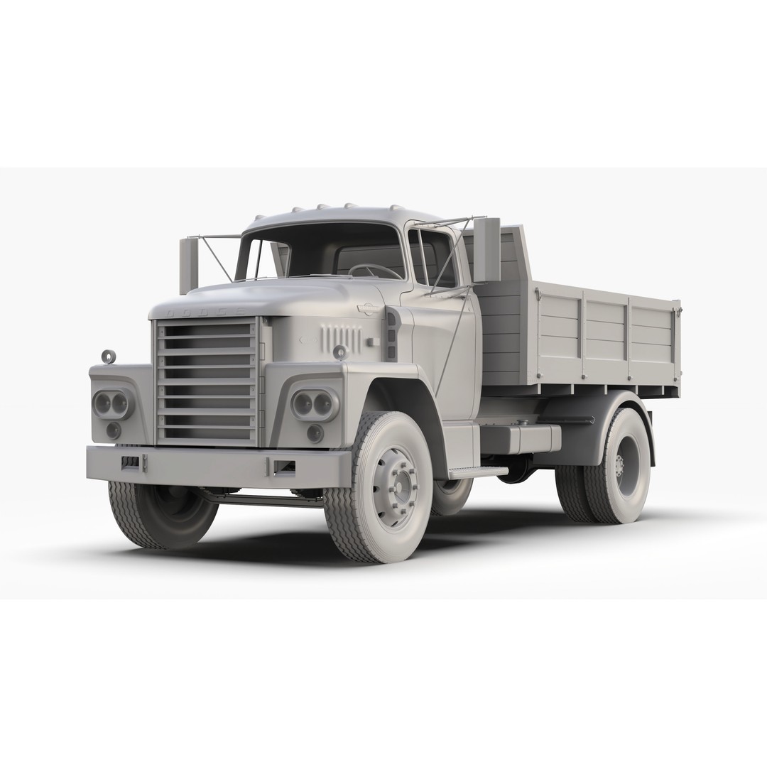 Dodge C600 3D Model – Classic Vintage Truck, FBX, OBJ Formats - View 11