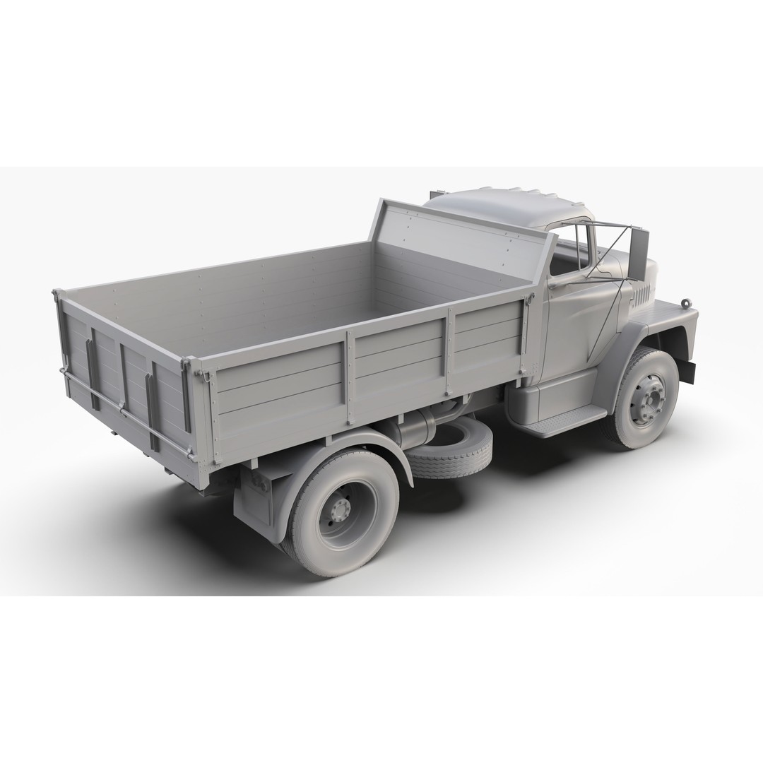 Dodge C600 3D Model – Classic Vintage Truck, FBX, OBJ Formats - View 13