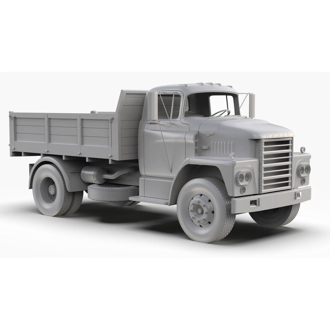 Dodge C600 3D Model – Classic Vintage Truck, FBX, OBJ Formats - View 14