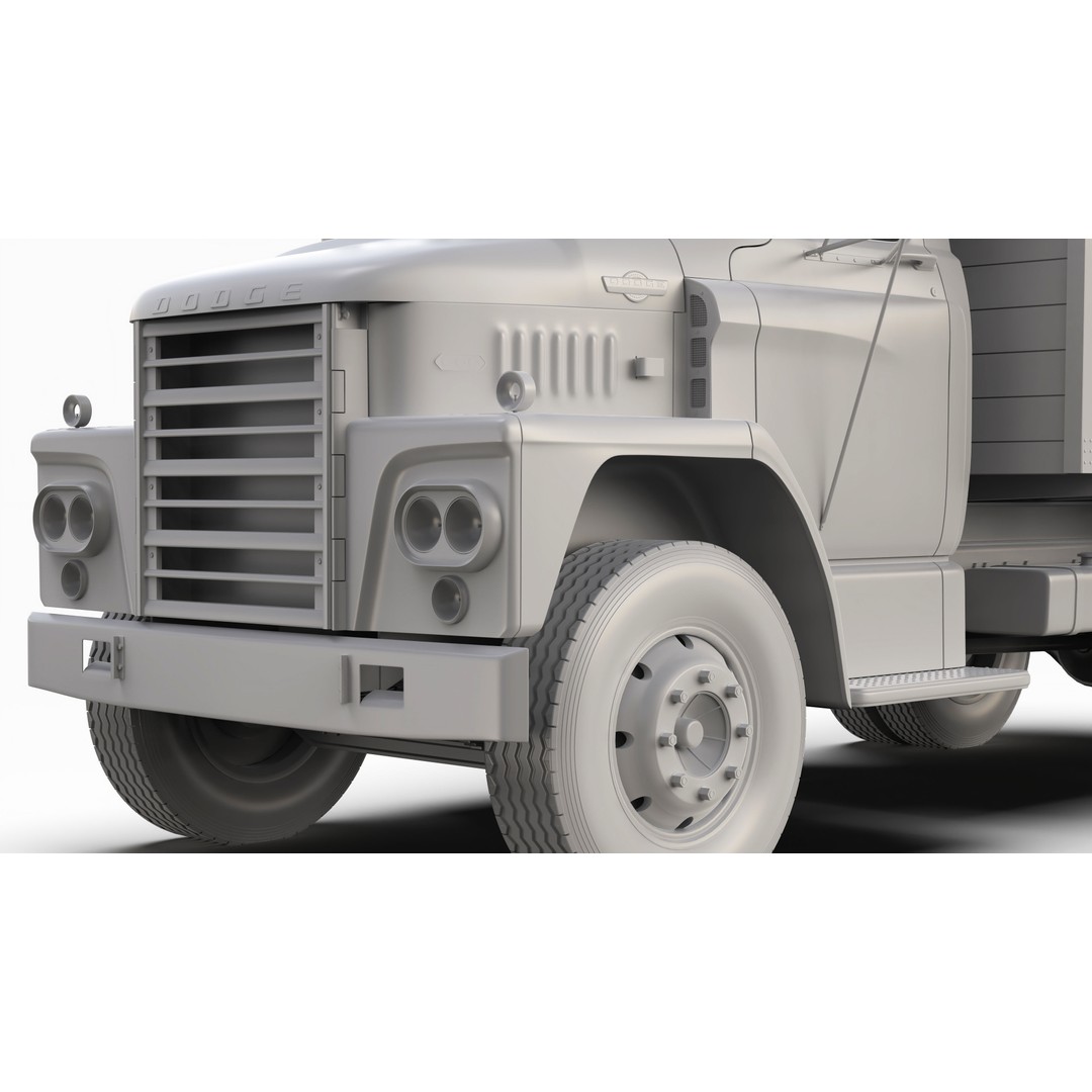Dodge C600 3D Model – Classic Vintage Truck, FBX, OBJ Formats - View 15