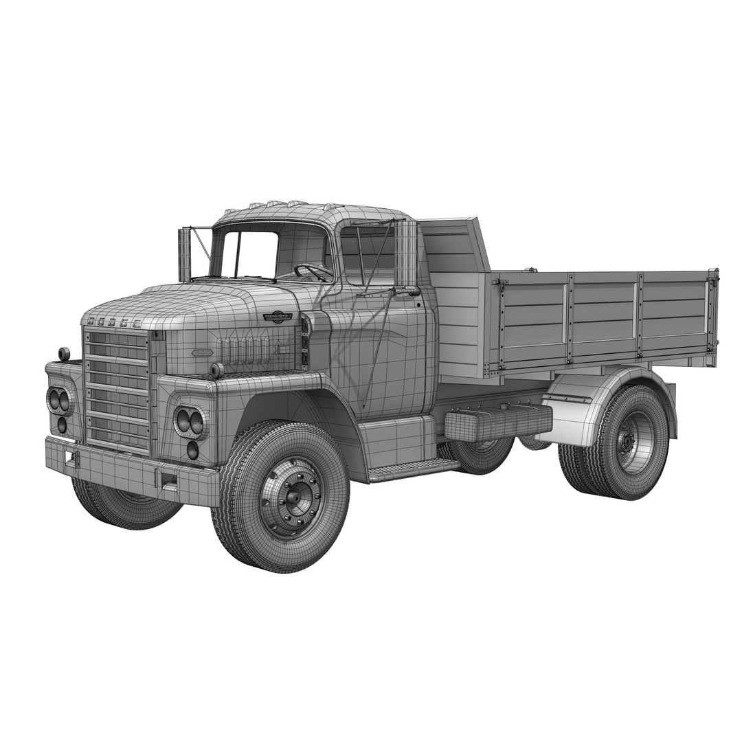 Dodge C600 3D Model – Classic Vintage Truck, FBX, OBJ Formats - View 16