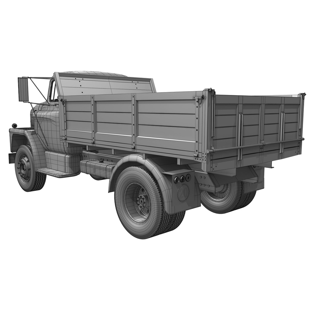 Dodge C600 3D Model – Classic Vintage Truck, FBX, OBJ Formats - View 17