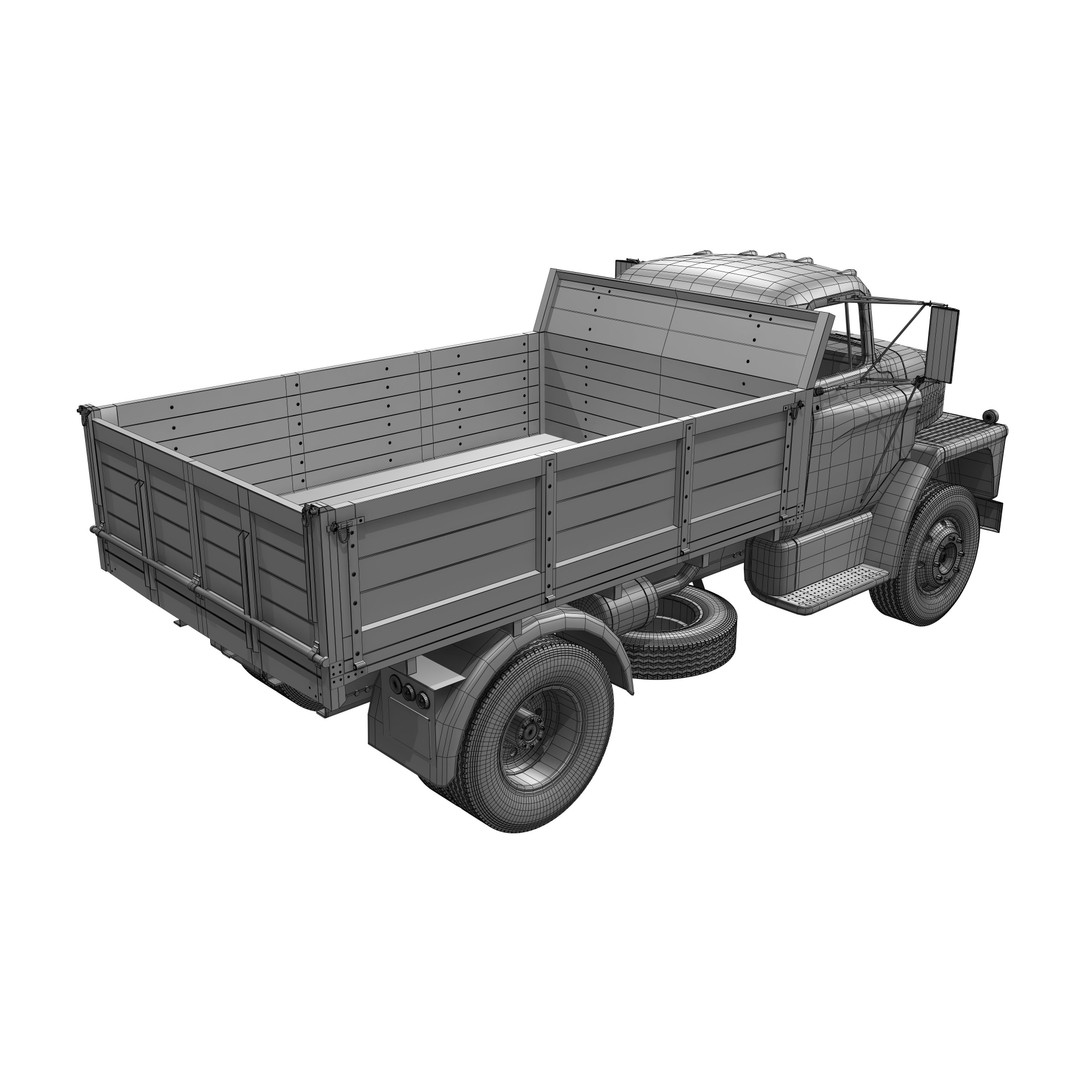Dodge C600 3D Model – Classic Vintage Truck, FBX, OBJ Formats - View 18