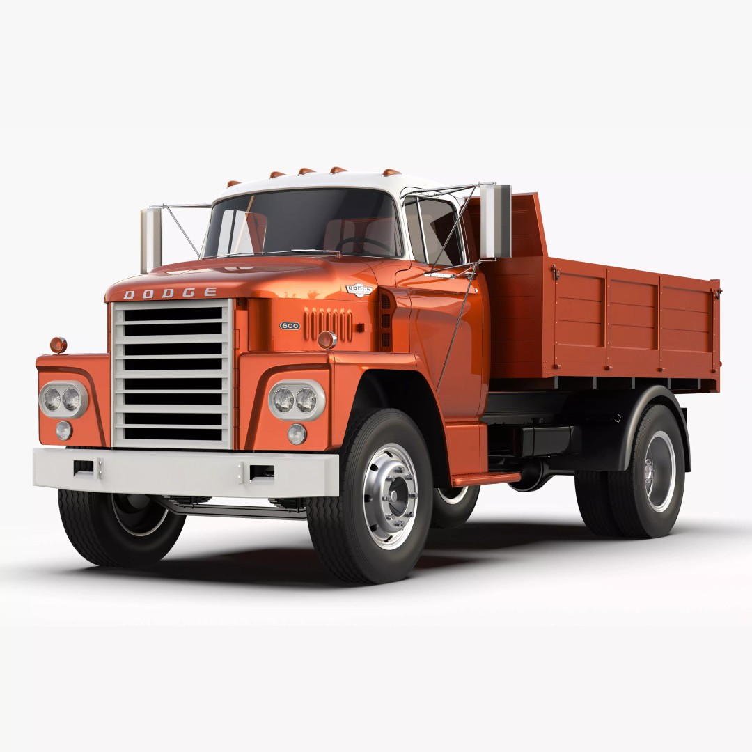 Dodge C600 3D Model – Classic Vintage Truck, FBX, OBJ Formats - View 2