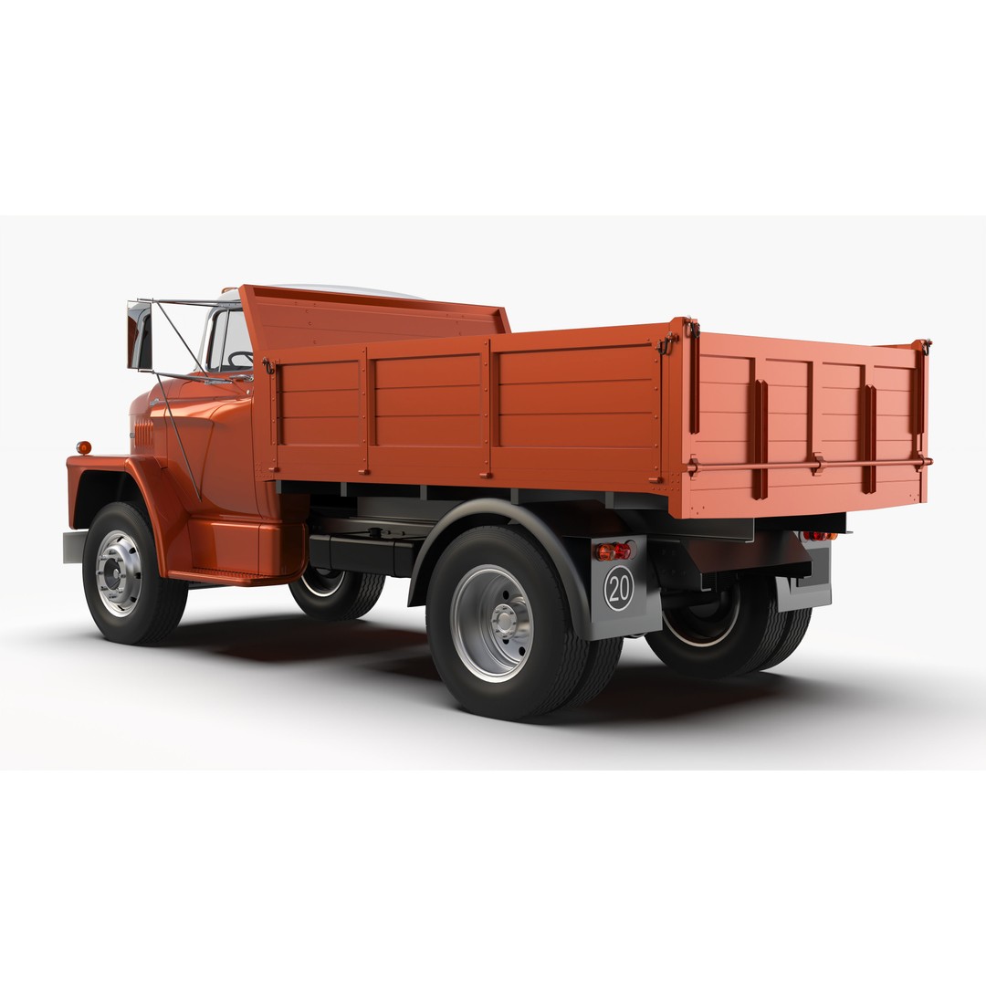 Dodge C600 3D Model – Classic Vintage Truck, FBX, OBJ Formats - View 4