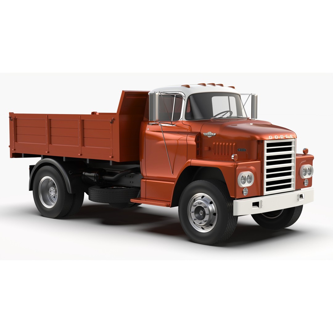 Dodge C600 3D Model – Classic Vintage Truck, FBX, OBJ Formats - View 6