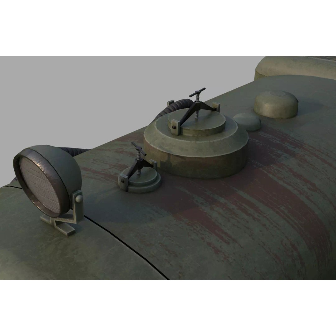 GAZ-AAA Fuel Tanker 3D Model – Low Poly Game Asset, FBX, PBR Textures - View 10