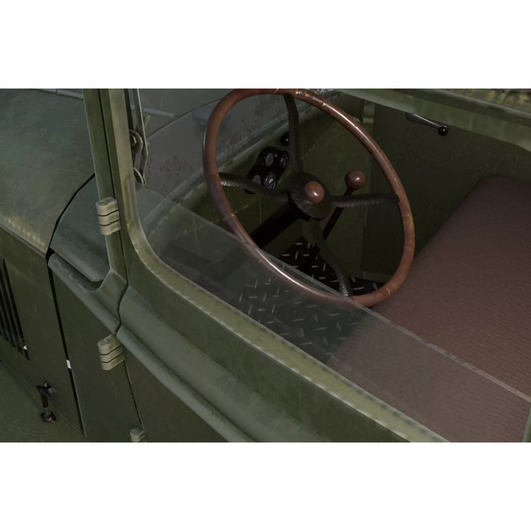 GAZ-AAA Fuel Tanker 3D Model – Low Poly Game Asset, FBX, PBR Textures - View 13