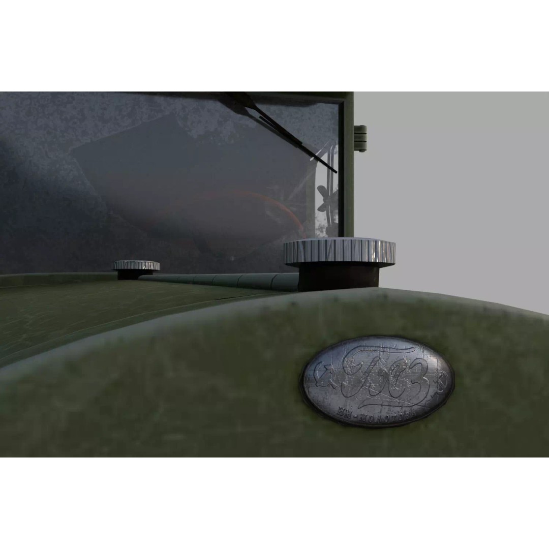 GAZ-AAA Fuel Tanker 3D Model – Low Poly Game Asset, FBX, PBR Textures - View 15