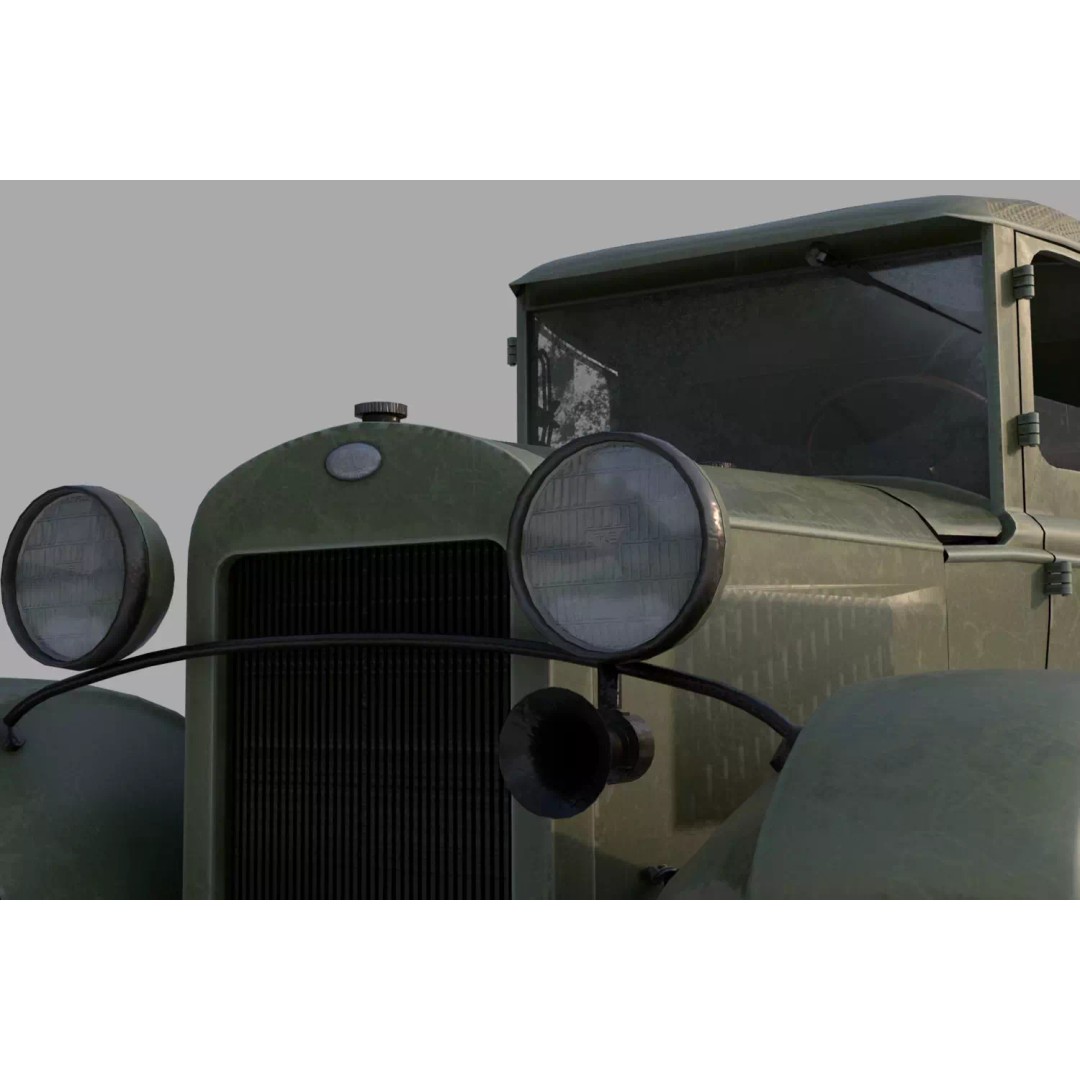 GAZ-AAA Fuel Tanker 3D Model – Low Poly Game Asset, FBX, PBR Textures - View 9