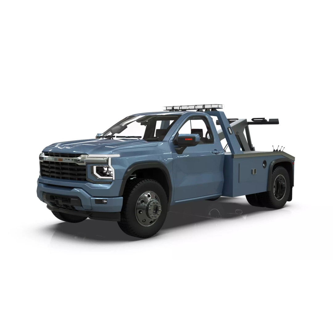 2027 Silverado Tow Truck 3D Model – High Poly Wrecker Asset, Blender - View 12