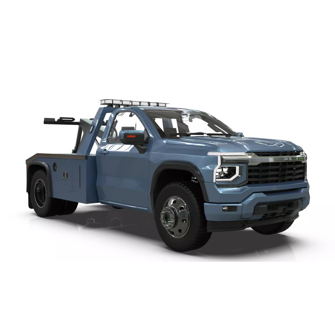 2027 Silverado Tow Truck 3D Model – High Poly Wrecker Asset, Blender - View 13