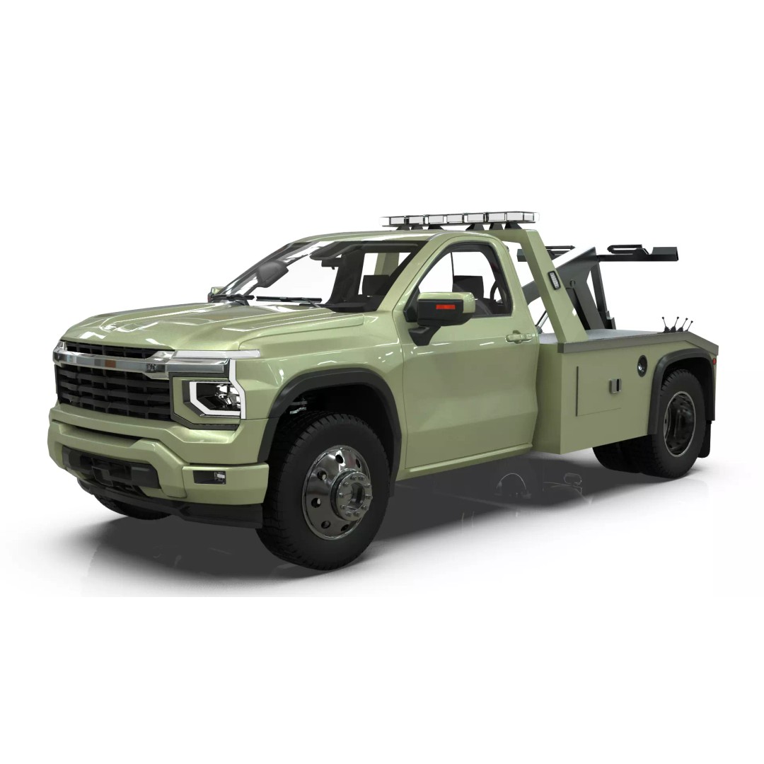 2027 Silverado Tow Truck 3D Model – High Poly Wrecker Asset, Blender - View 2