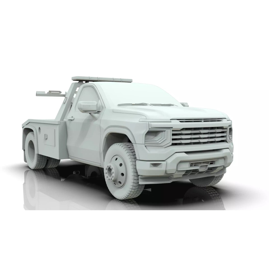 2027 Silverado Tow Truck 3D Model – High Poly Wrecker Asset, Blender - View 24