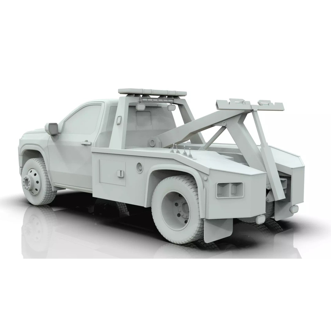 2027 Silverado Tow Truck 3D Model – High Poly Wrecker Asset, Blender - View 25