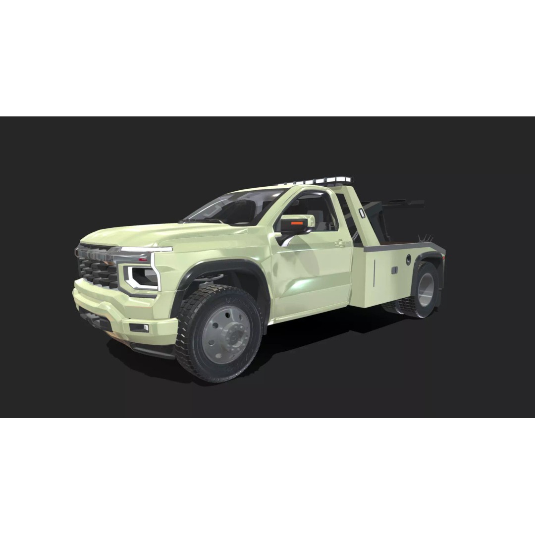2027 Silverado Tow Truck 3D Model – High Poly Wrecker Asset, Blender - View 28