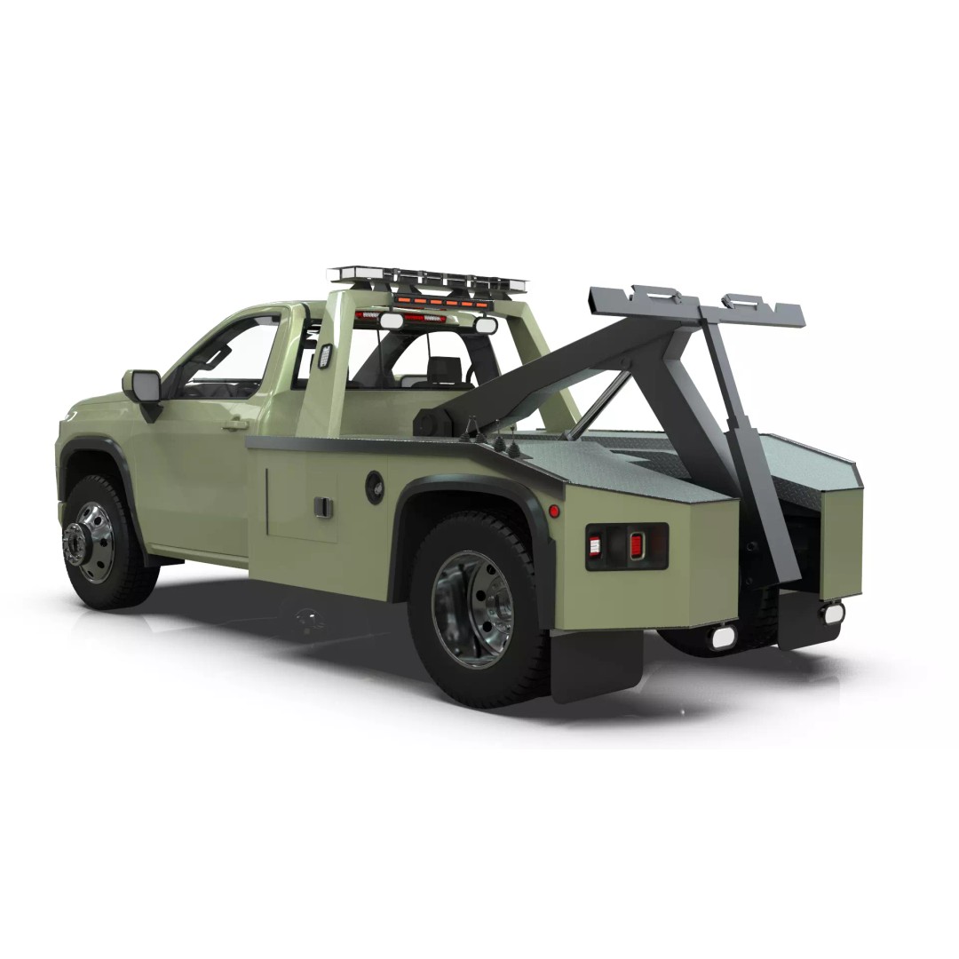 2027 Silverado Tow Truck 3D Model – High Poly Wrecker Asset, Blender - View 4