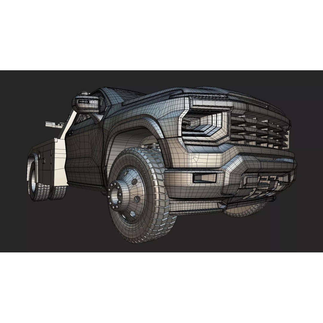 2027 Silverado Tow Truck 3D Model – High Poly Wrecker Asset, Blender - View 49