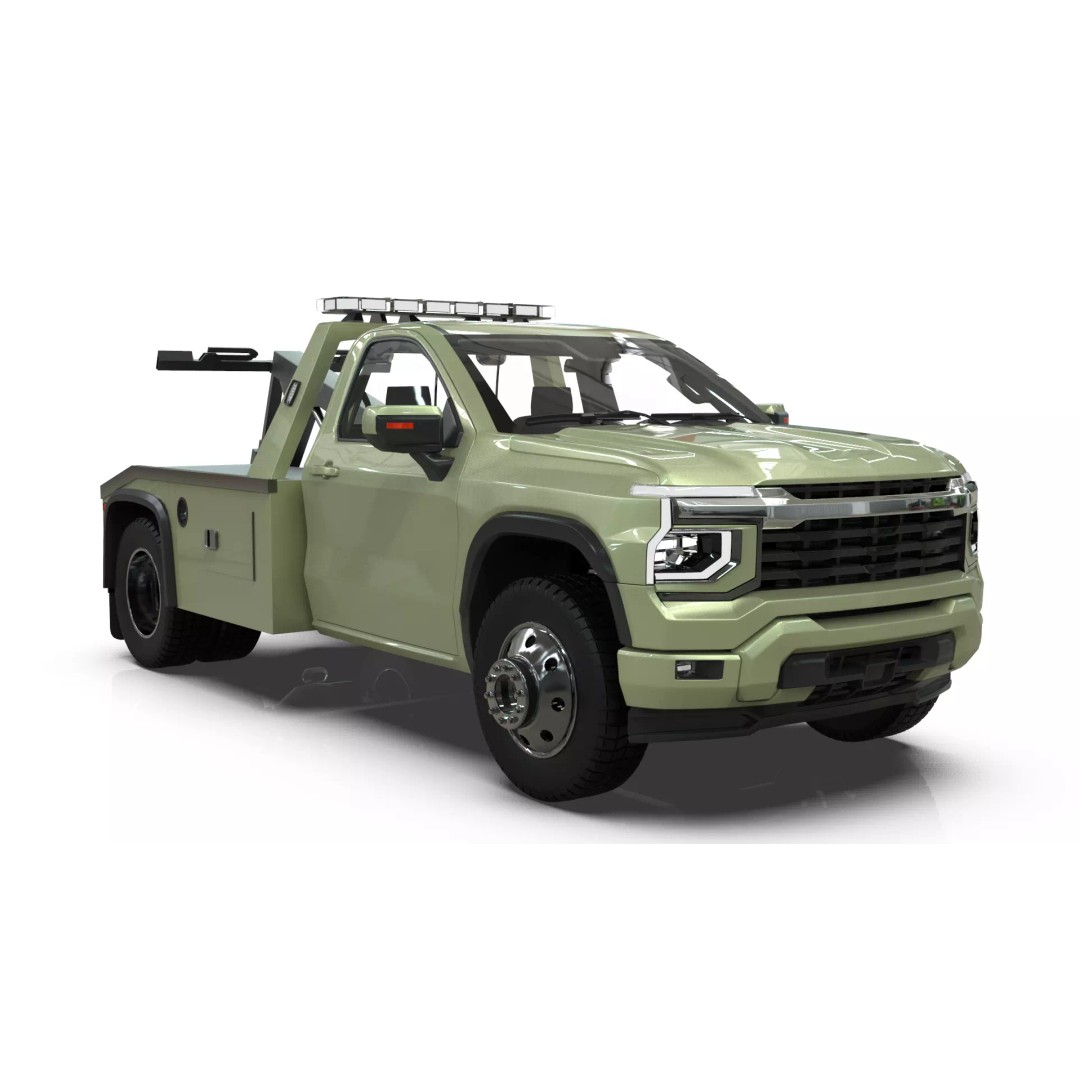 2027 Silverado Tow Truck 3D Model – High Poly Wrecker Asset, Blender - View 6