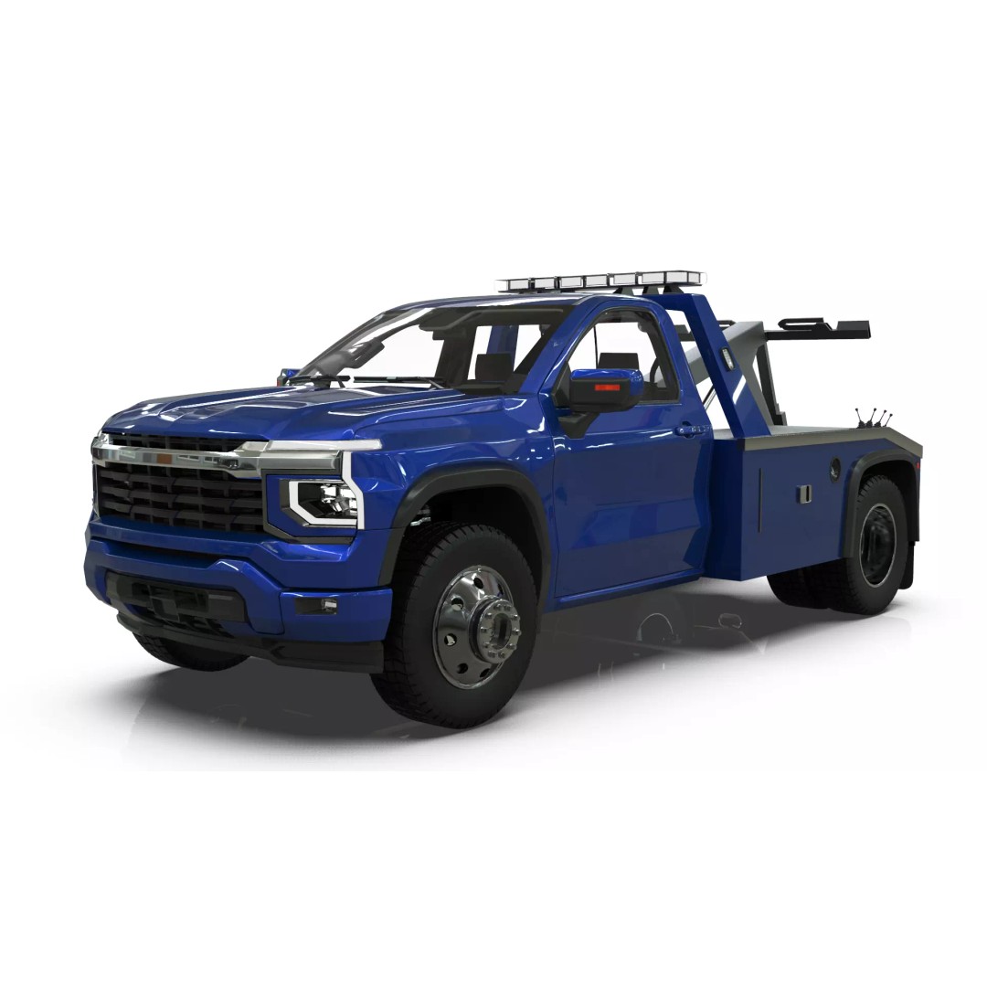 2027 Silverado Tow Truck 3D Model – High Poly Wrecker Asset, Blender - View 7