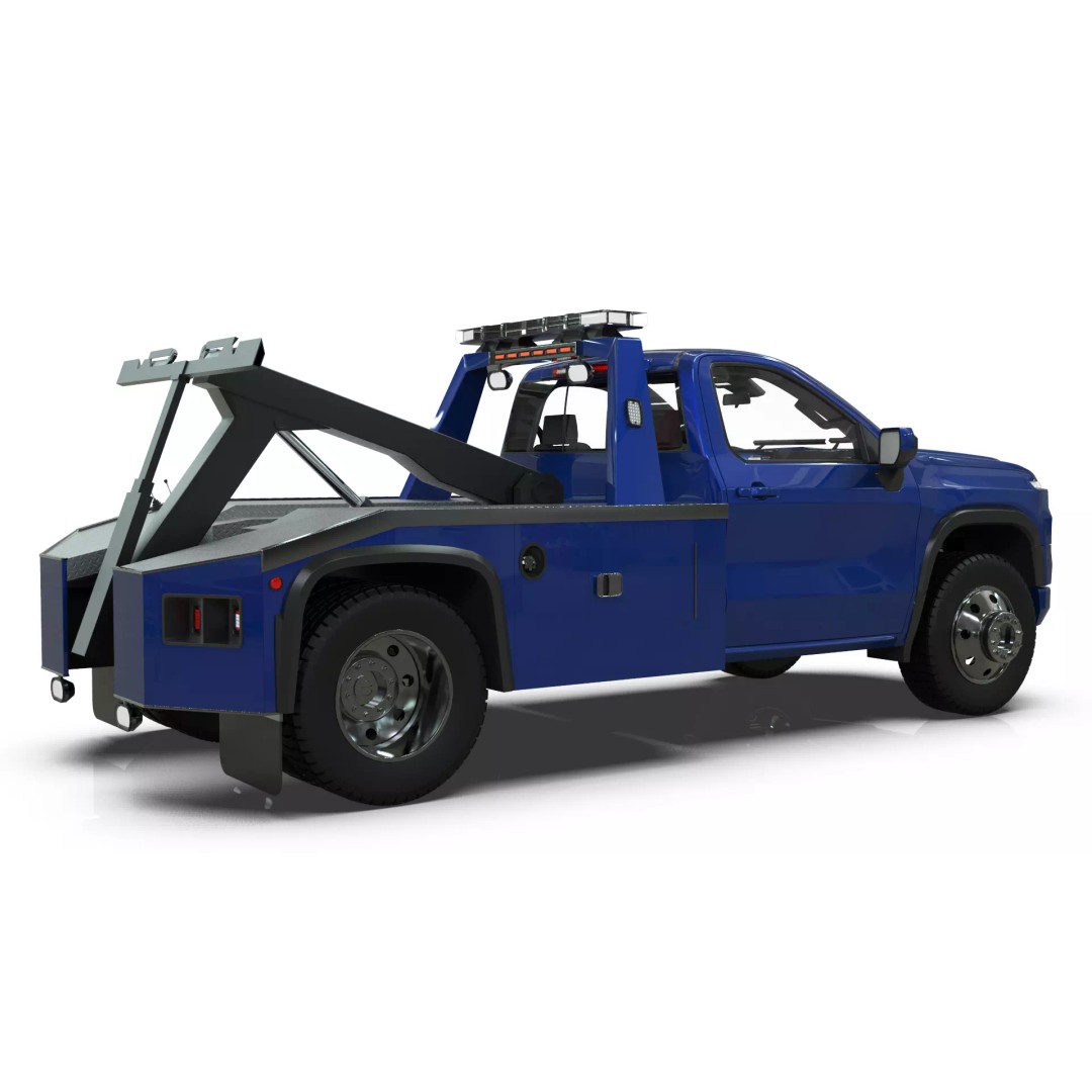 2027 Silverado Tow Truck 3D Model – High Poly Wrecker Asset, Blender - View 9
