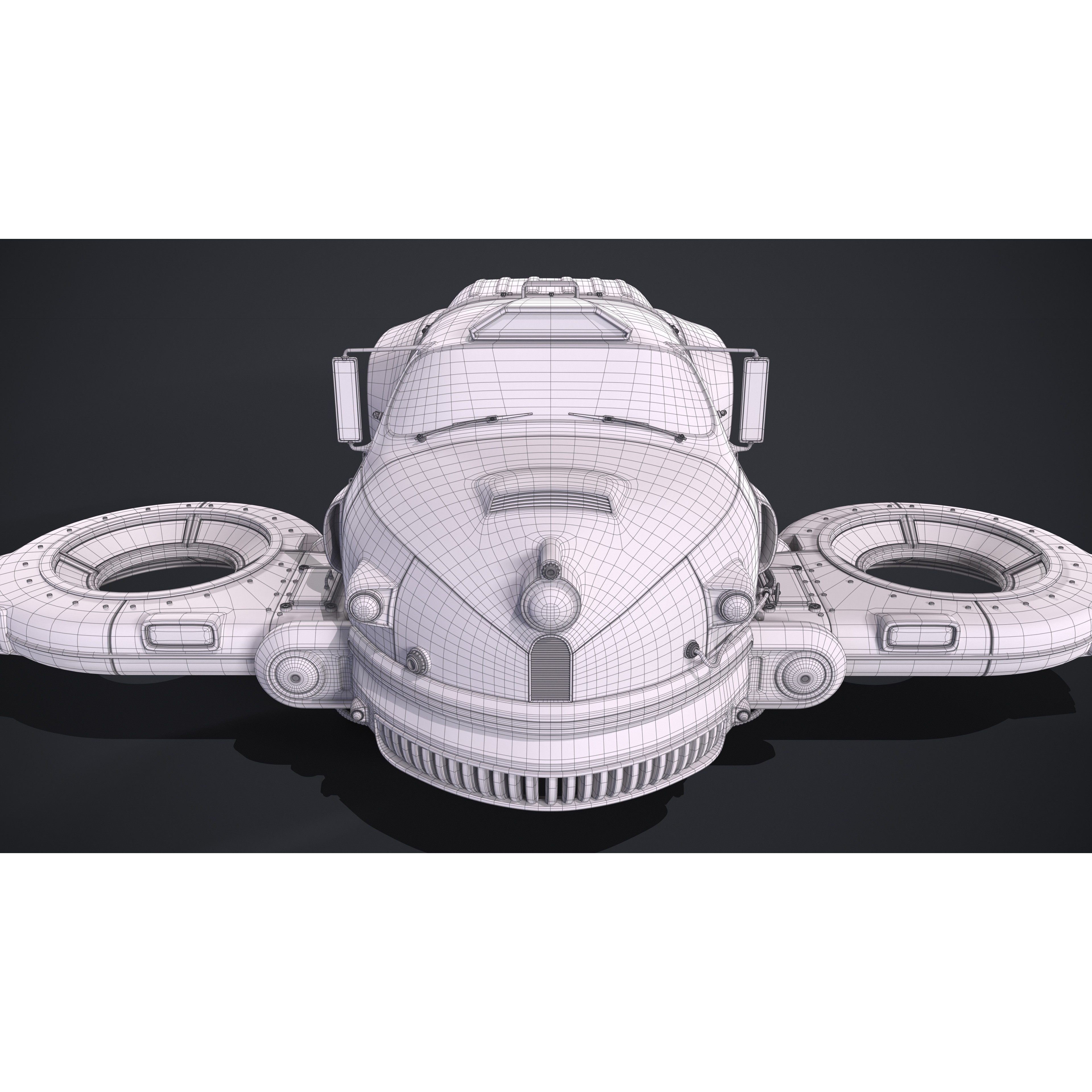 Old Sci-Fi Ship - Game-Ready 3D Model