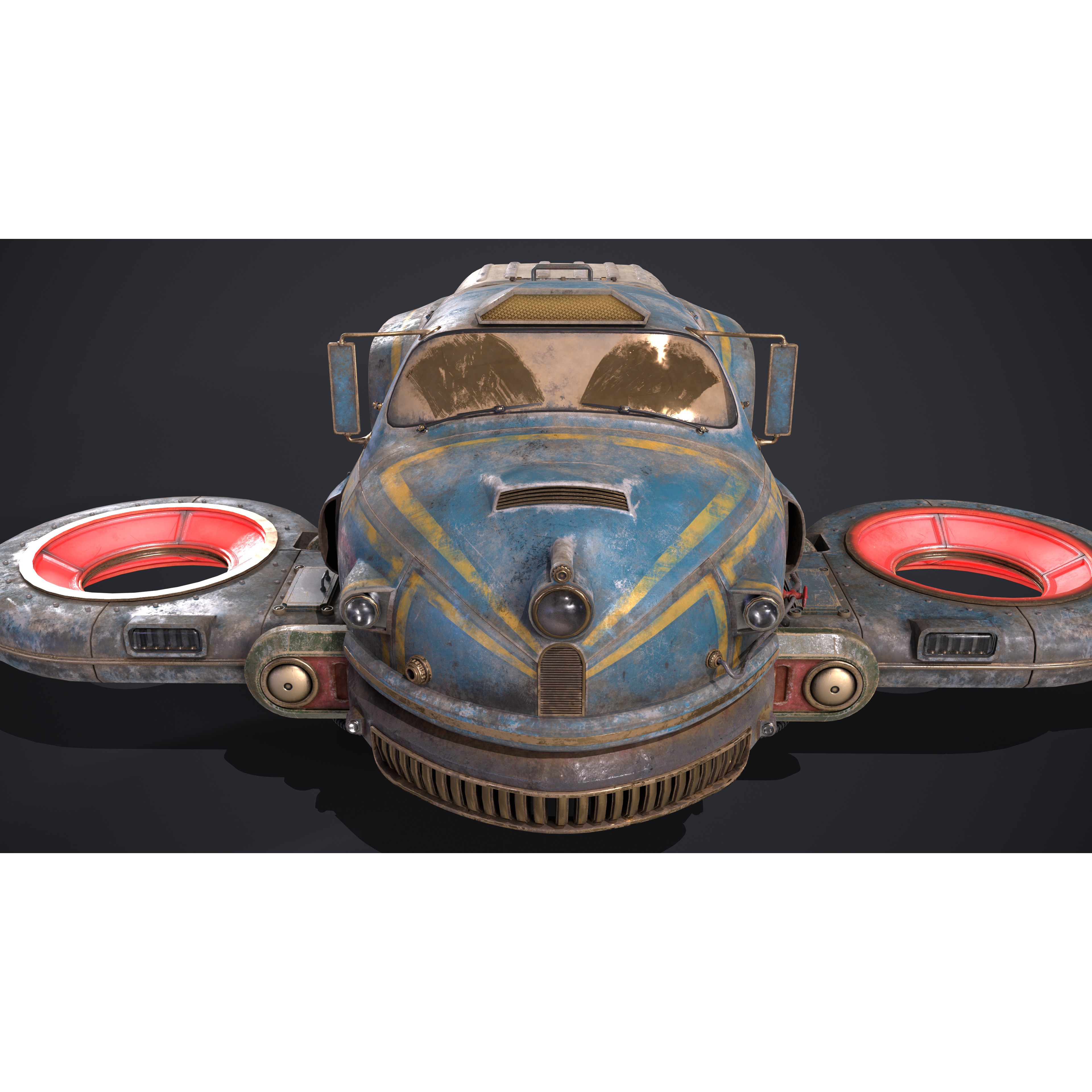 Old Sci-Fi Ship - Game-Ready 3D Model - View 11