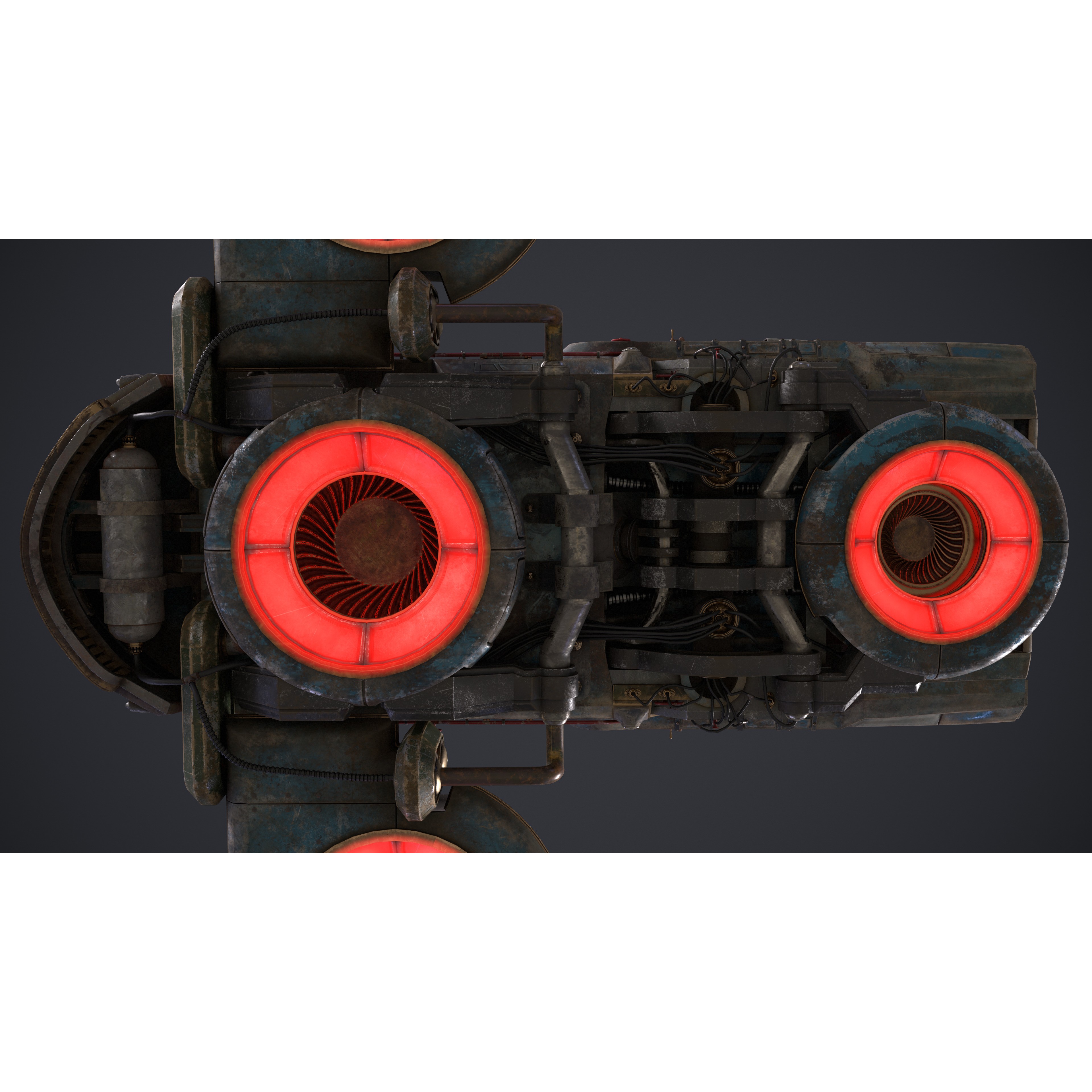Old Sci-Fi Ship - Game-Ready 3D Model - View 12