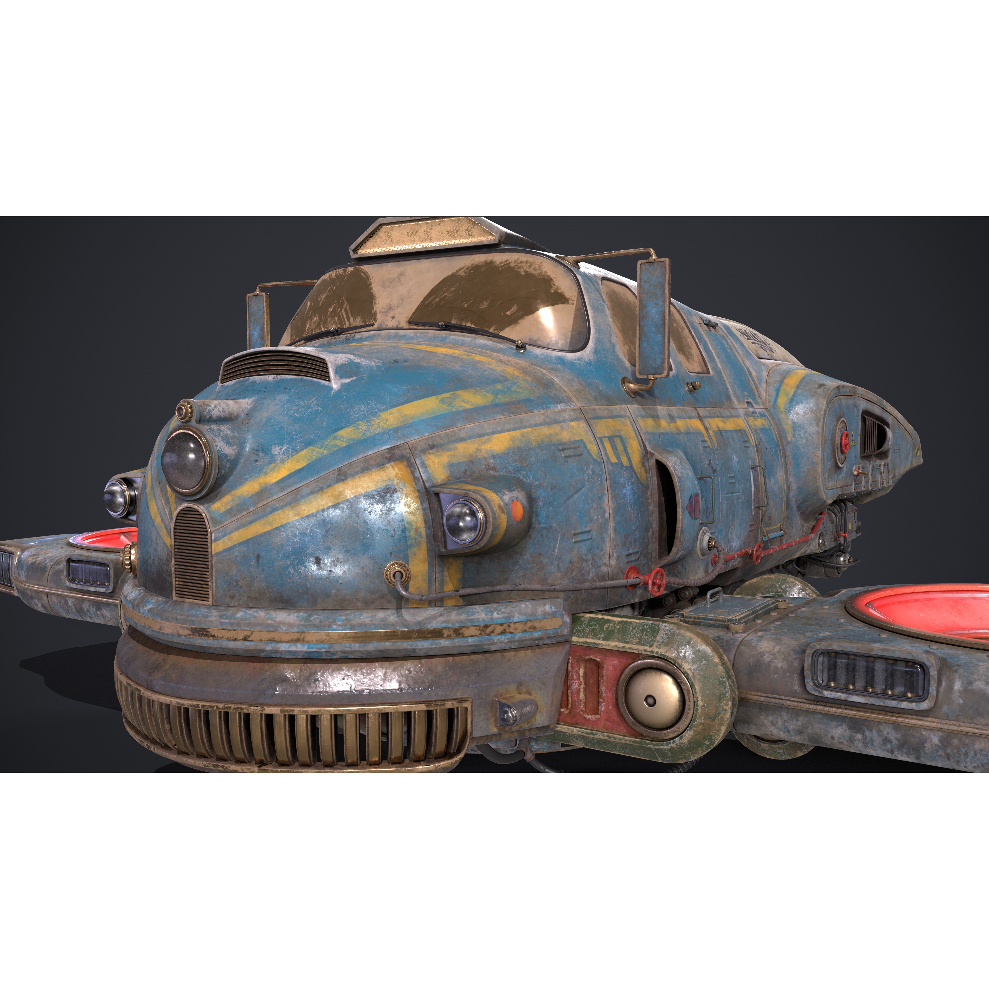 Old Sci-Fi Ship - Game-Ready 3D Model - View 14