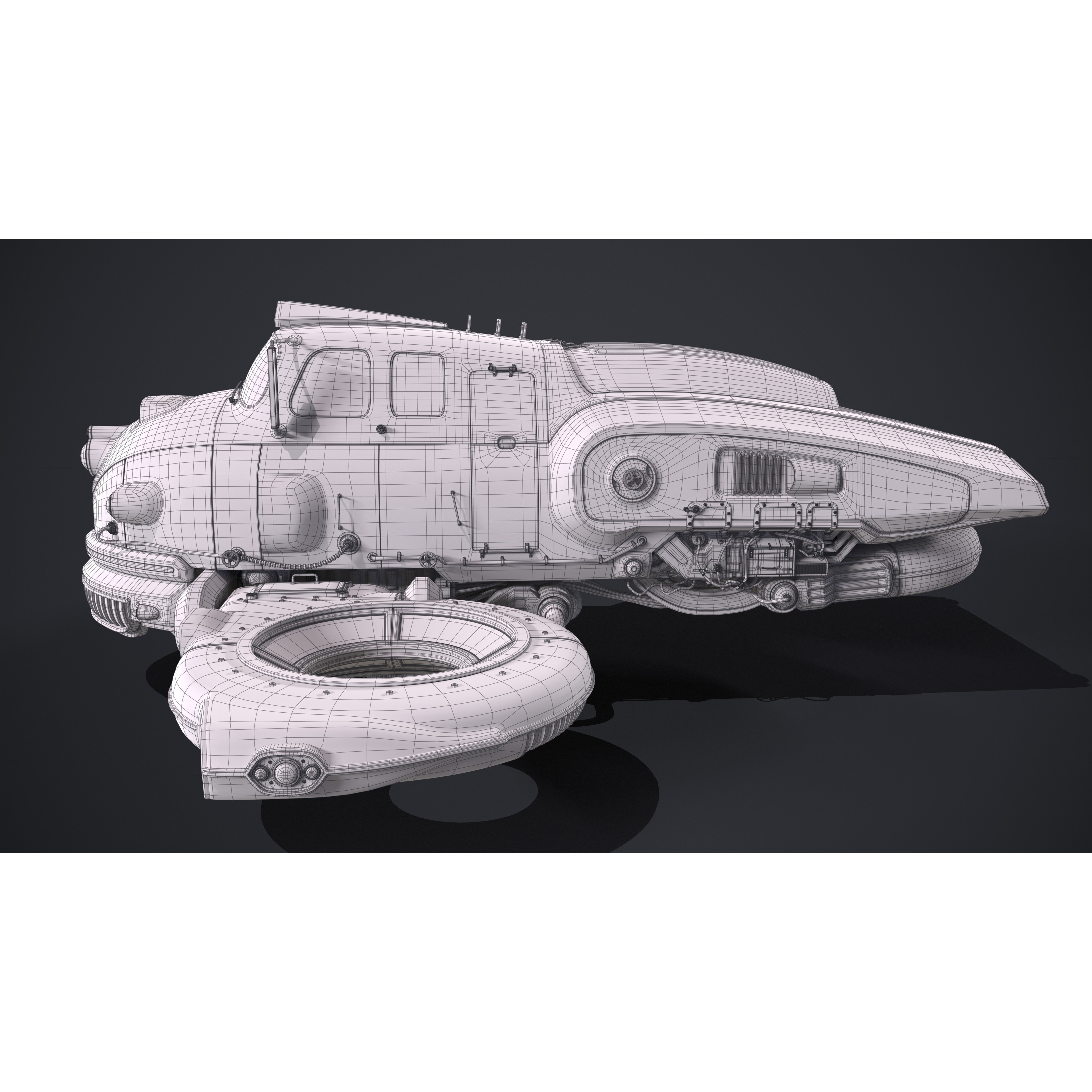 Old Sci-Fi Ship - Game-Ready 3D Model - View 16