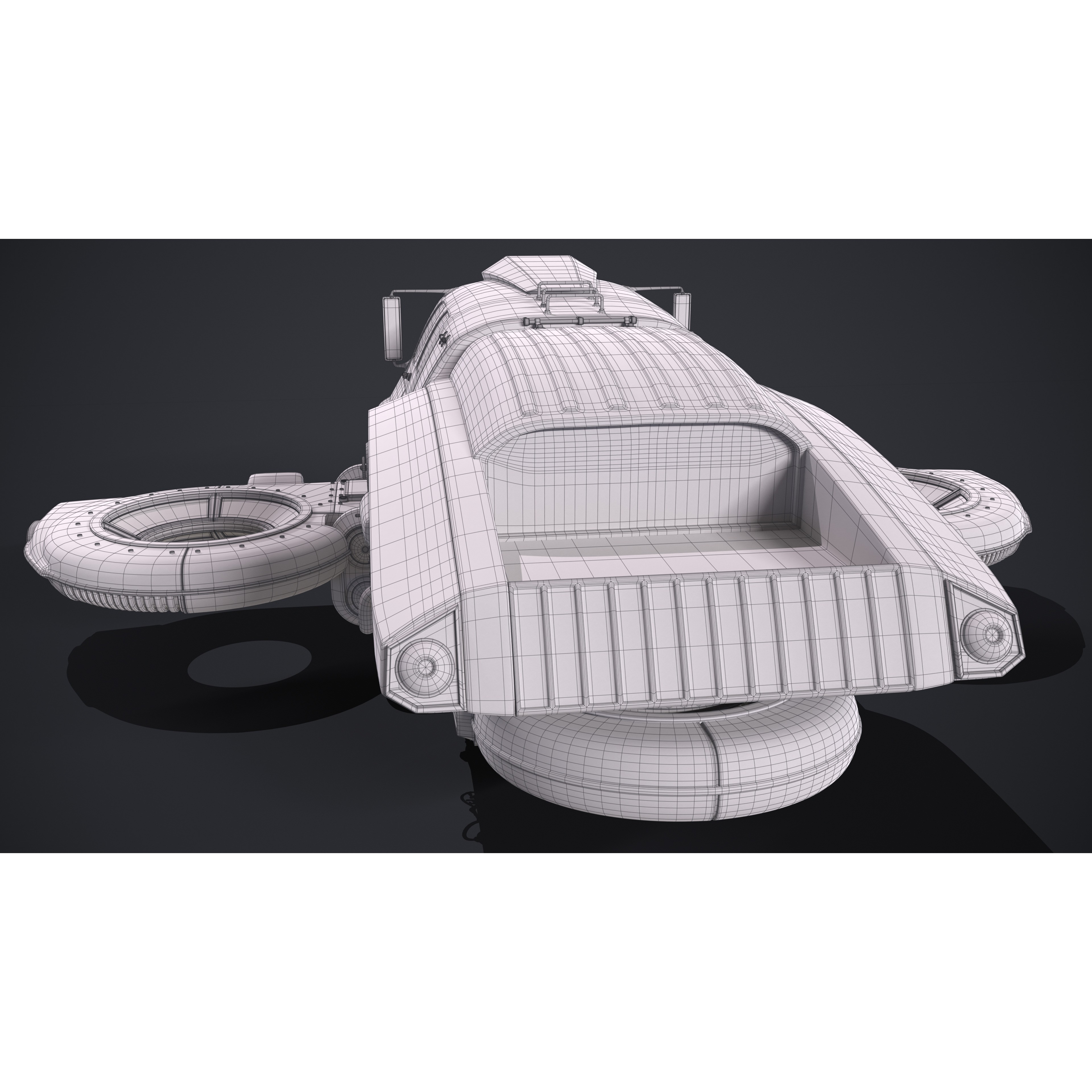 Old Sci-Fi Ship - Game-Ready 3D Model - View 17
