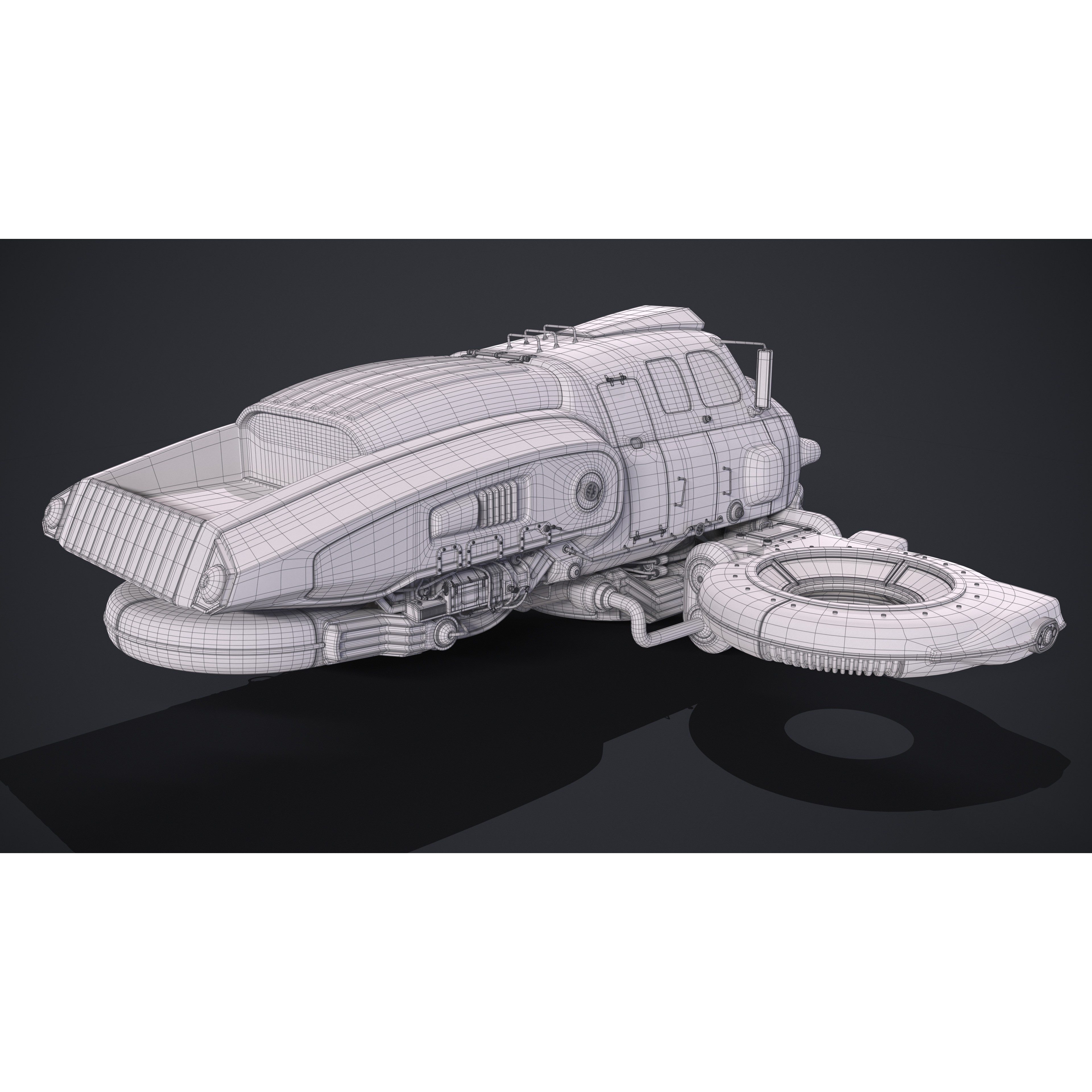 Old Sci-Fi Ship - Game-Ready 3D Model - View 18