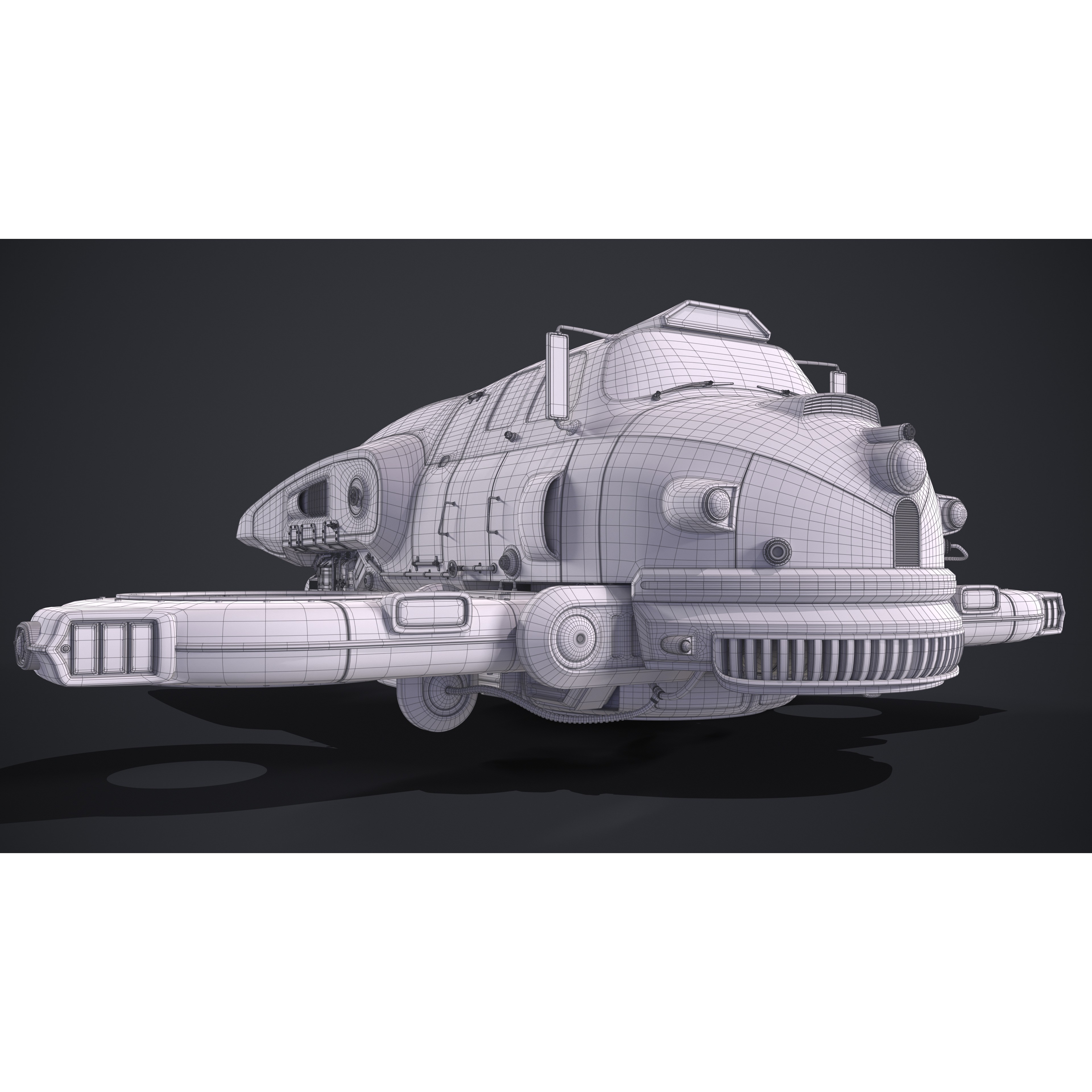 Old Sci-Fi Ship - Game-Ready 3D Model - View 19
