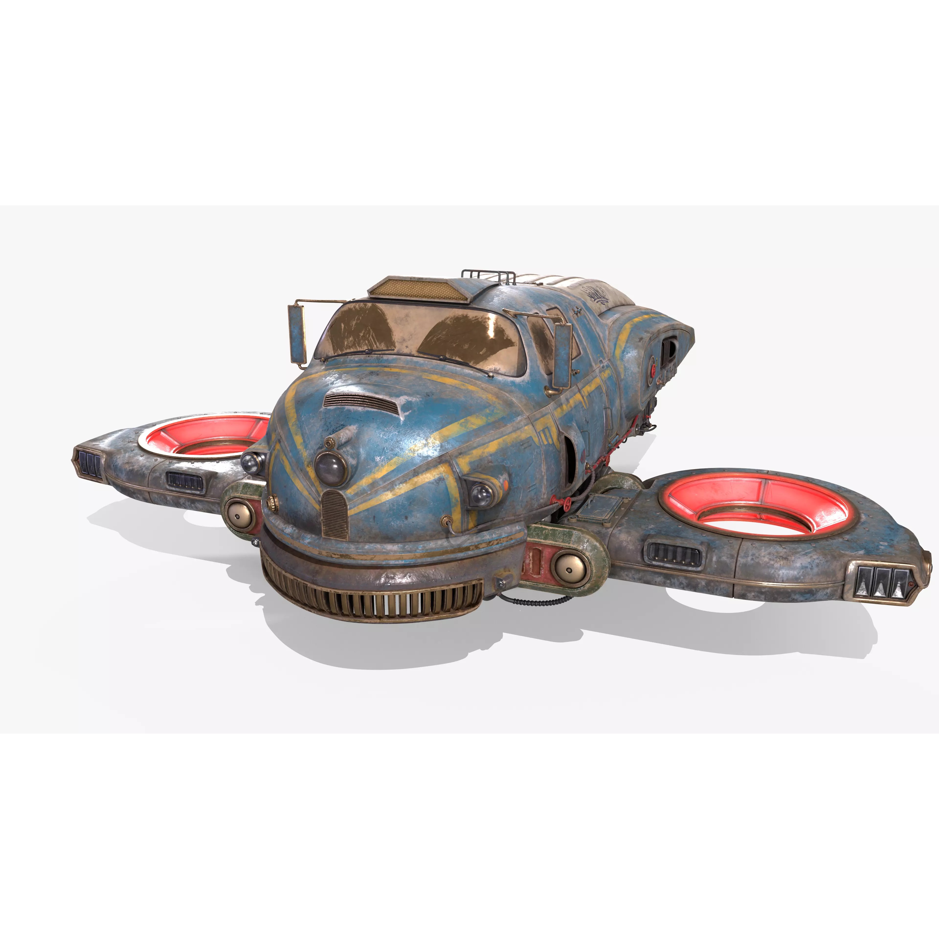 Old Sci-Fi Ship - Game-Ready 3D Model - View 2