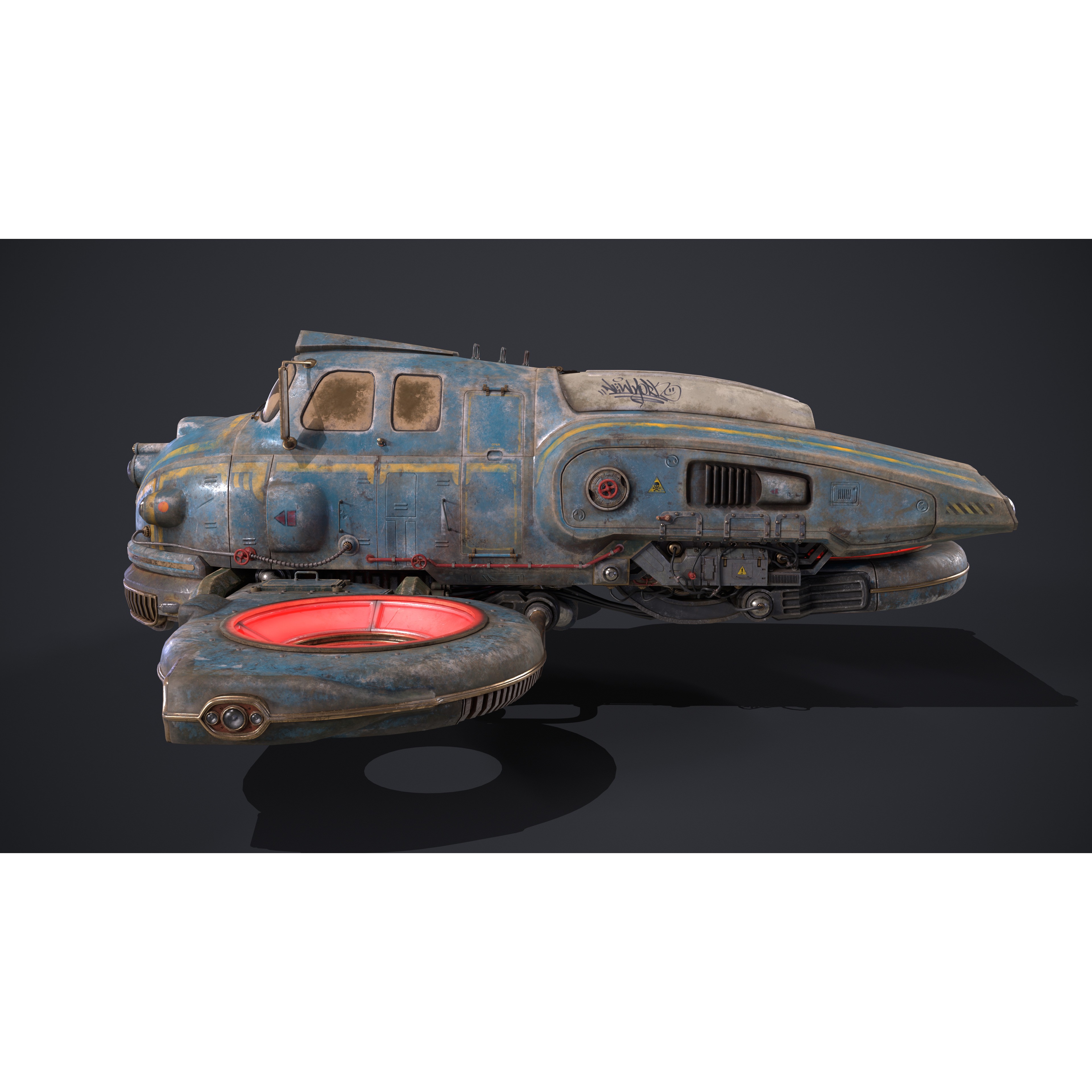 Old Sci-Fi Ship - Game-Ready 3D Model - View 5