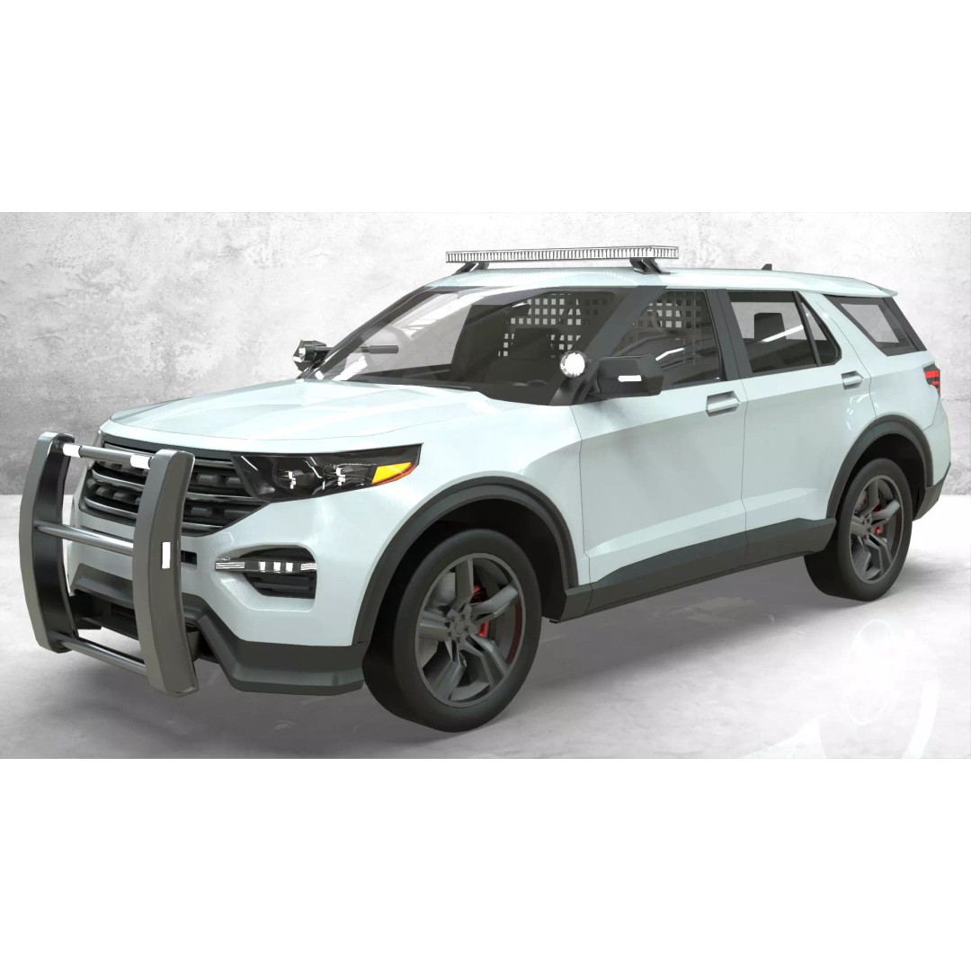 Police Interceptor SUV 3D Model – Low Poly Game Asset, FBX, Blender - View 10