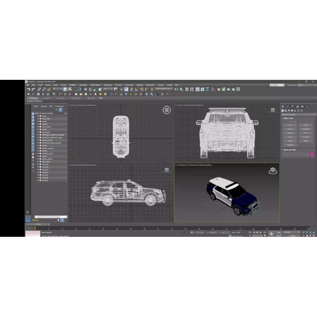 Police Interceptor SUV 3D Model – Low Poly Game Asset, FBX, Blender - View 13