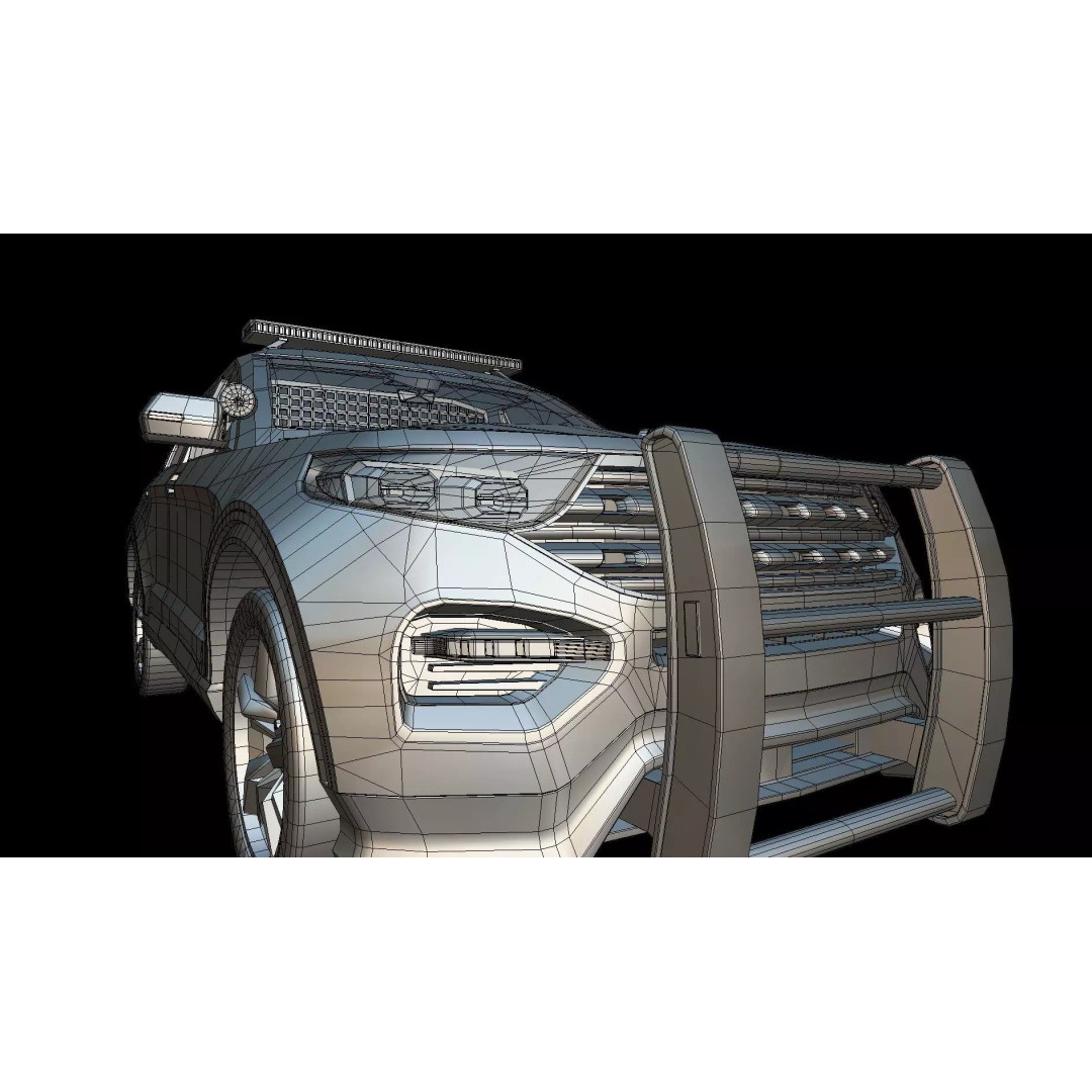 Police Interceptor SUV 3D Model – Low Poly Game Asset, FBX, Blender - View 16