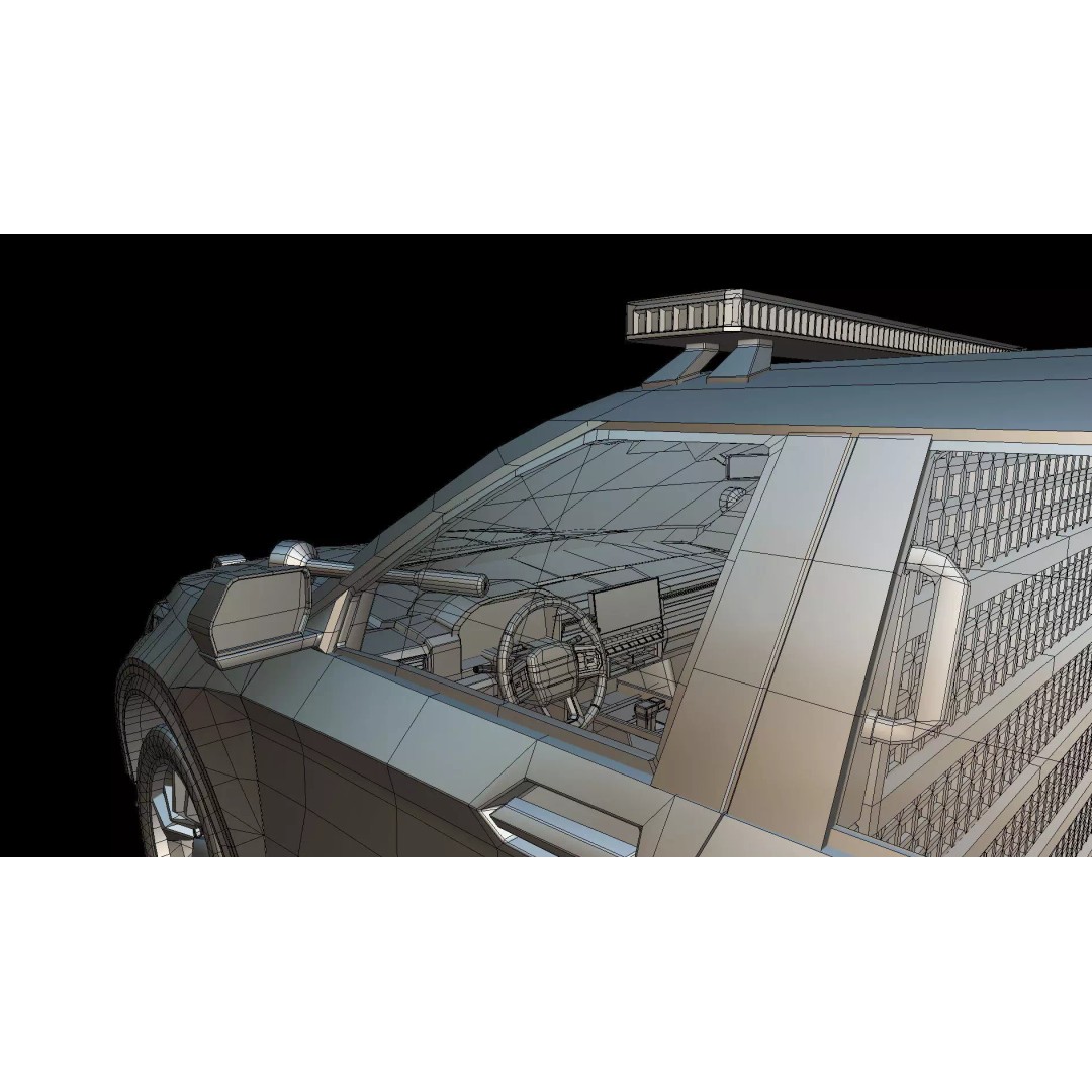 Police Interceptor SUV 3D Model – Low Poly Game Asset, FBX, Blender - View 17