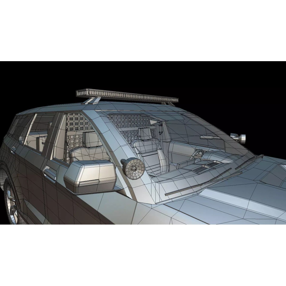 Police Interceptor SUV 3D Model – Low Poly Game Asset, FBX, Blender - View 18