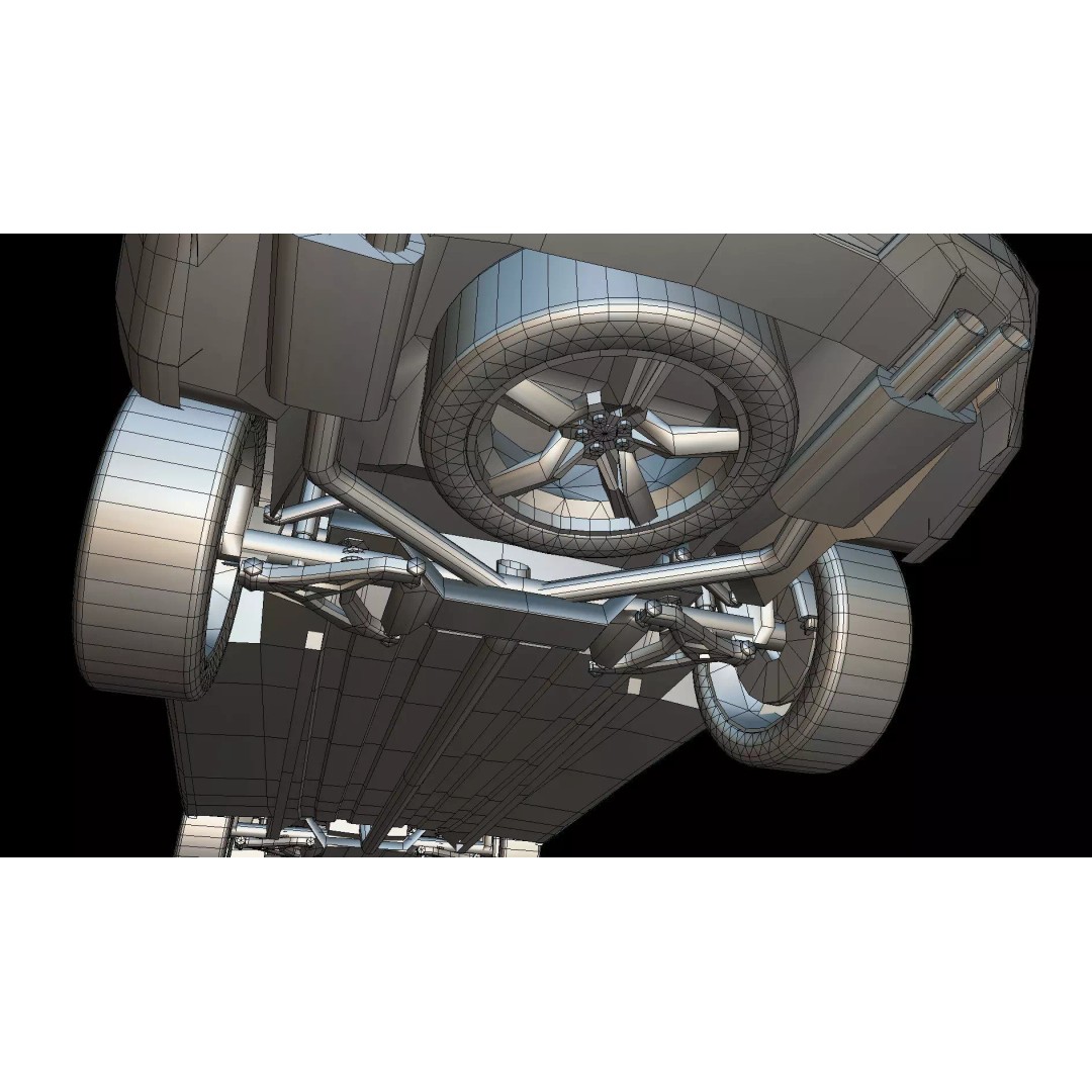 Police Interceptor SUV 3D Model – Low Poly Game Asset, FBX, Blender - View 19