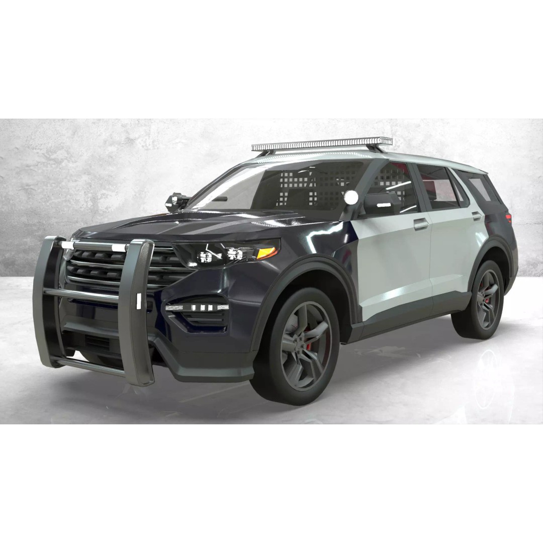 Police Interceptor SUV 3D Model – Low Poly Game Asset, FBX, Blender - View 2