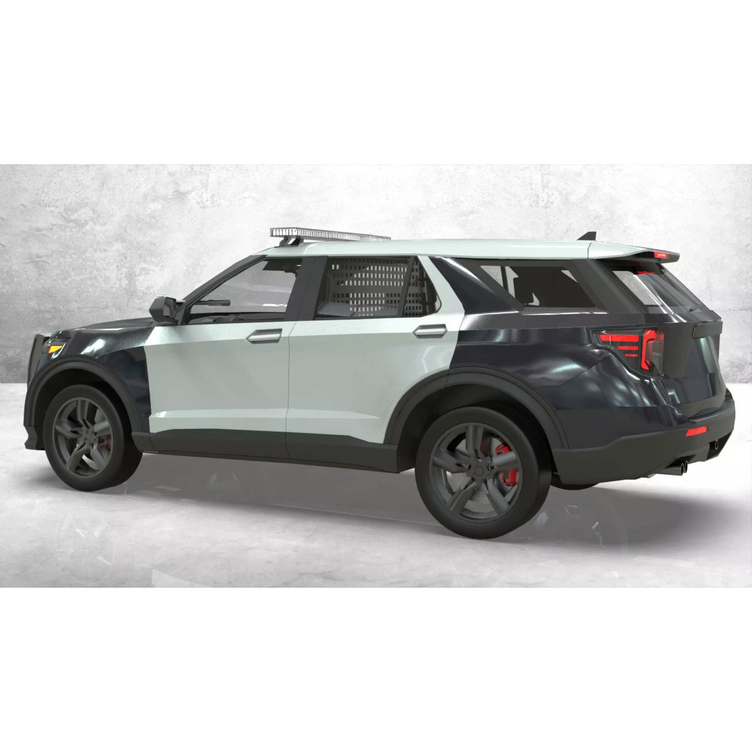 Police Interceptor SUV 3D Model – Low Poly Game Asset, FBX, Blender - View 3