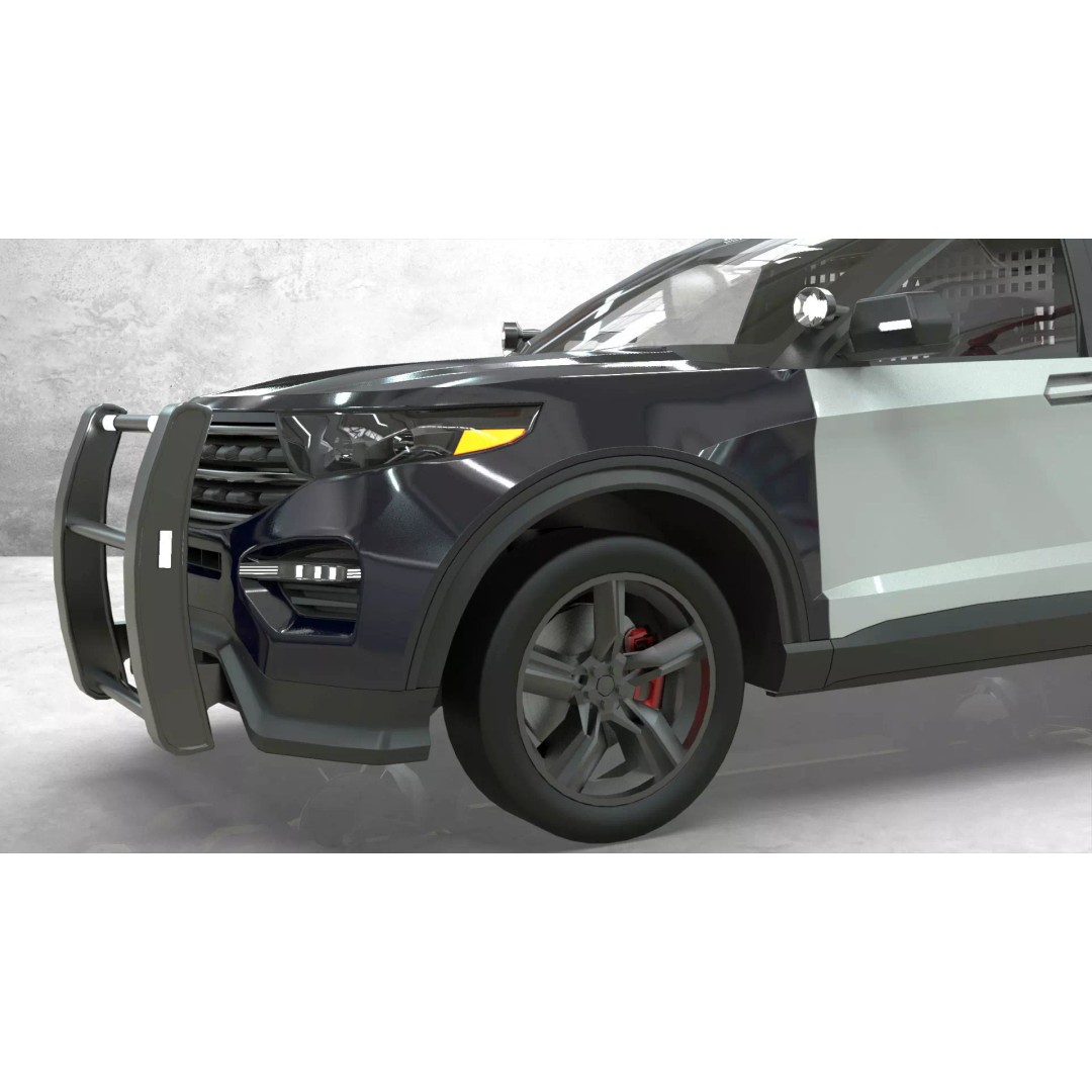 Police Interceptor SUV 3D Model – Low Poly Game Asset, FBX, Blender - View 5