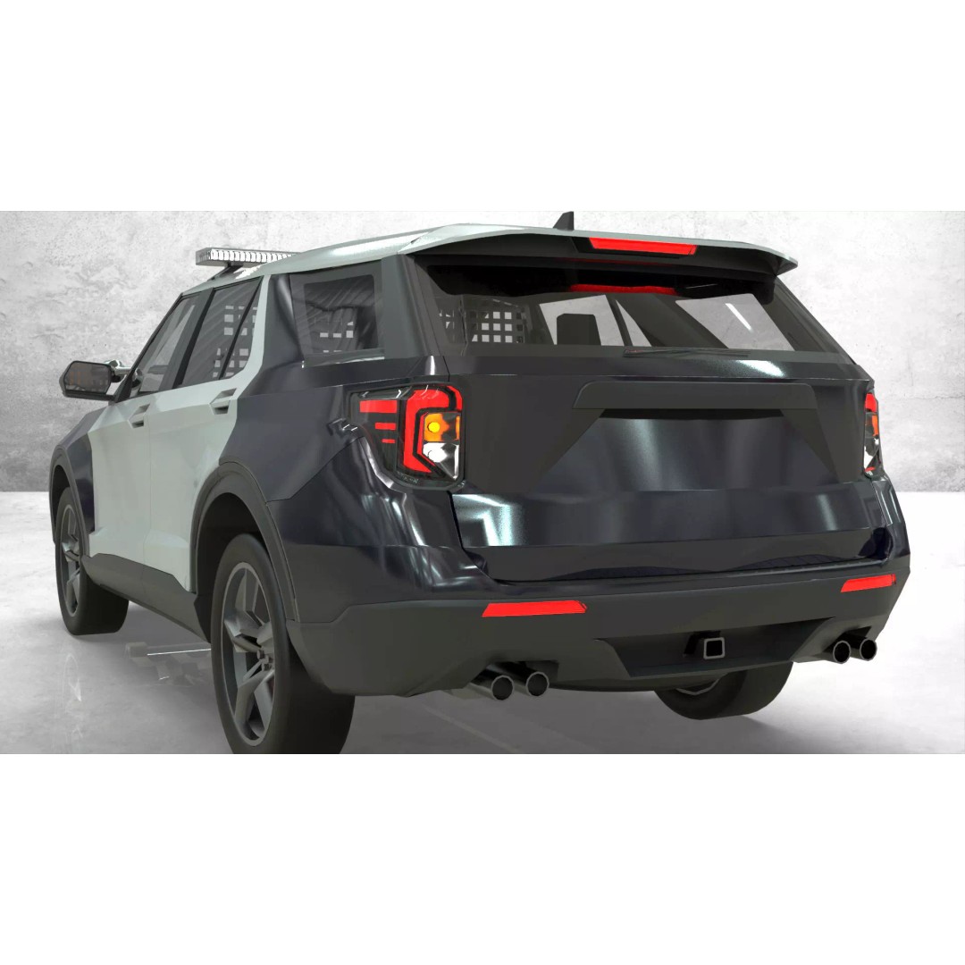 Police Interceptor SUV 3D Model – Low Poly Game Asset, FBX, Blender - View 6