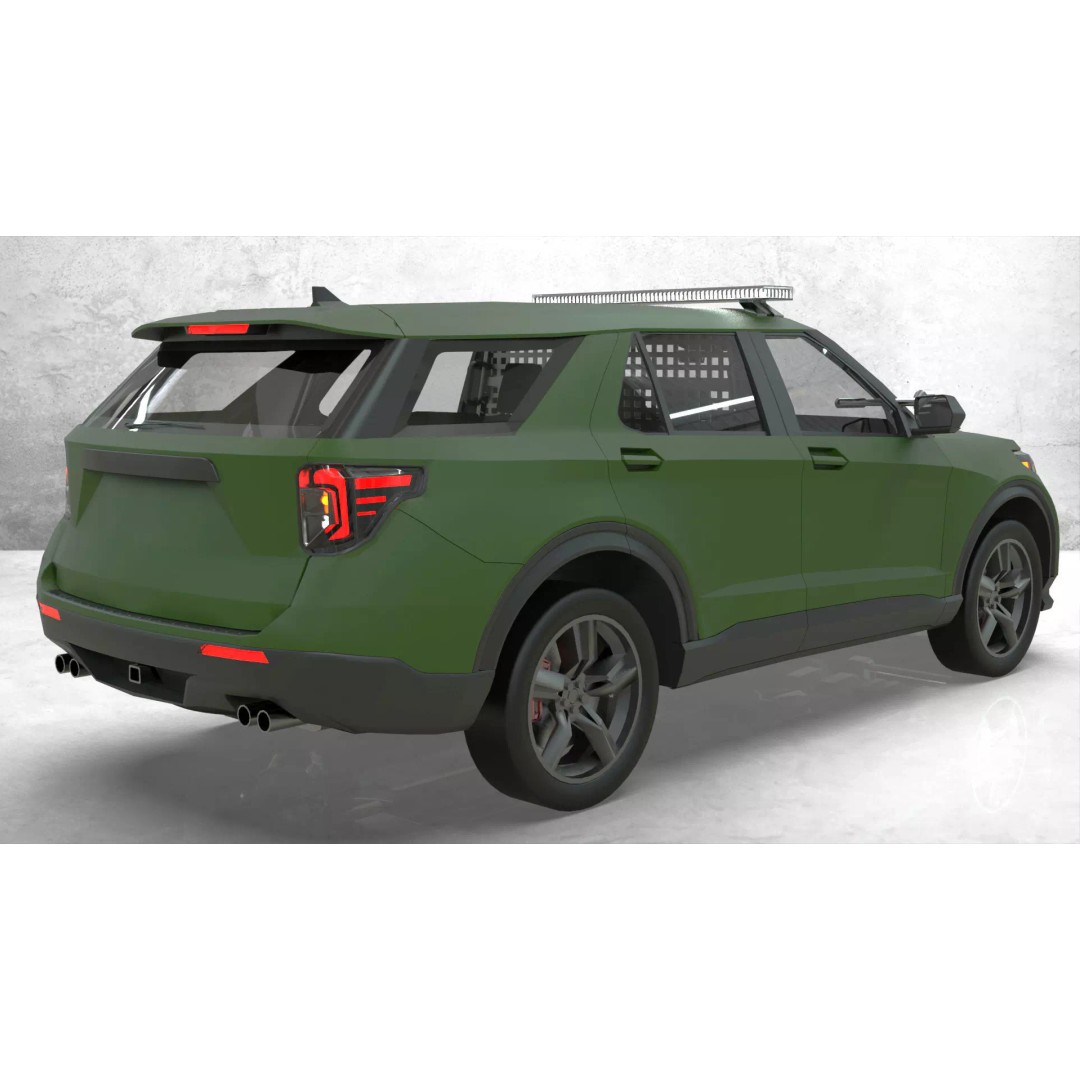 Police Interceptor SUV 3D Model – Low Poly Game Asset, FBX, Blender - View 8