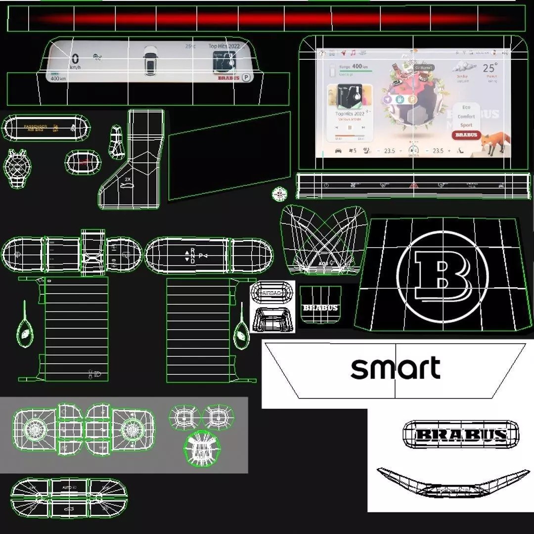 2023 Smart #1 Brabus 3D Model – High Poly Car Asset, FBX, OBJ